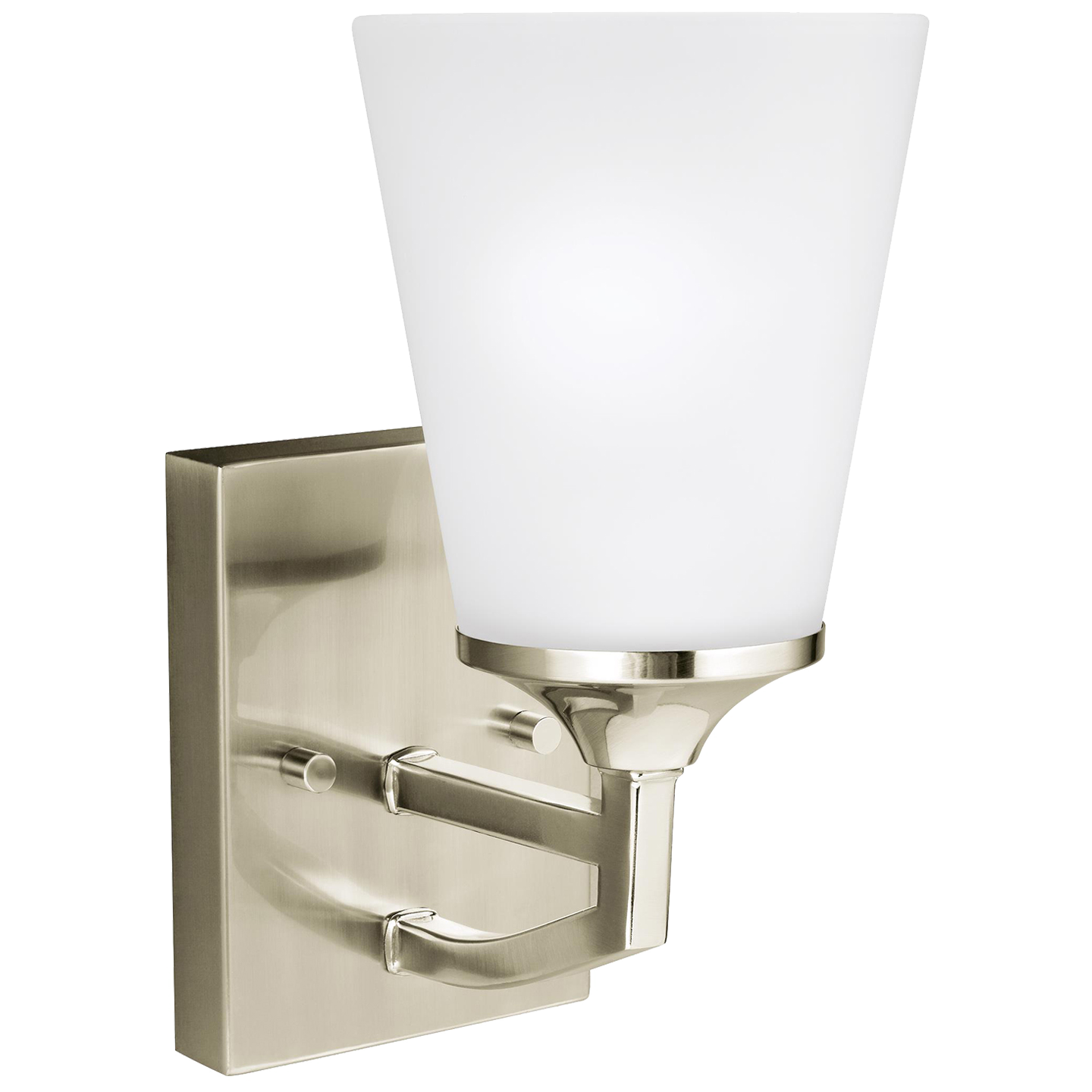 Hanford One Light Wall / Bath Sconce Brushed Nickel Bulbs Inc