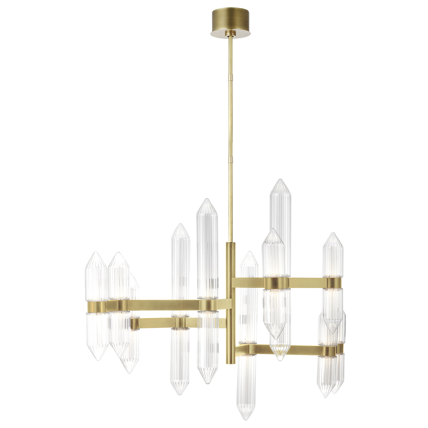 Langston Large Chandelier in Plated Brass