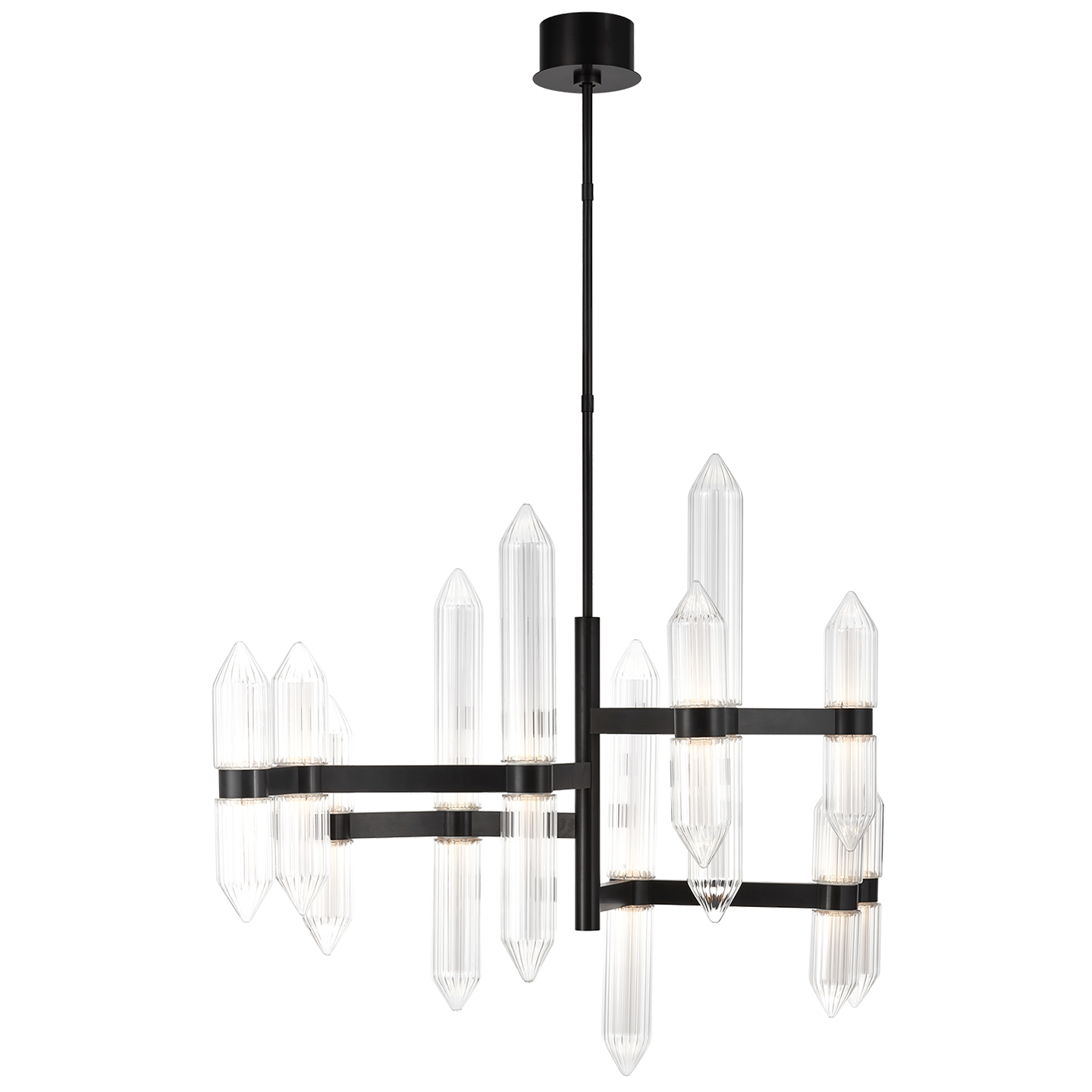 Langston Large Chandelier in Plated Dark Bronze