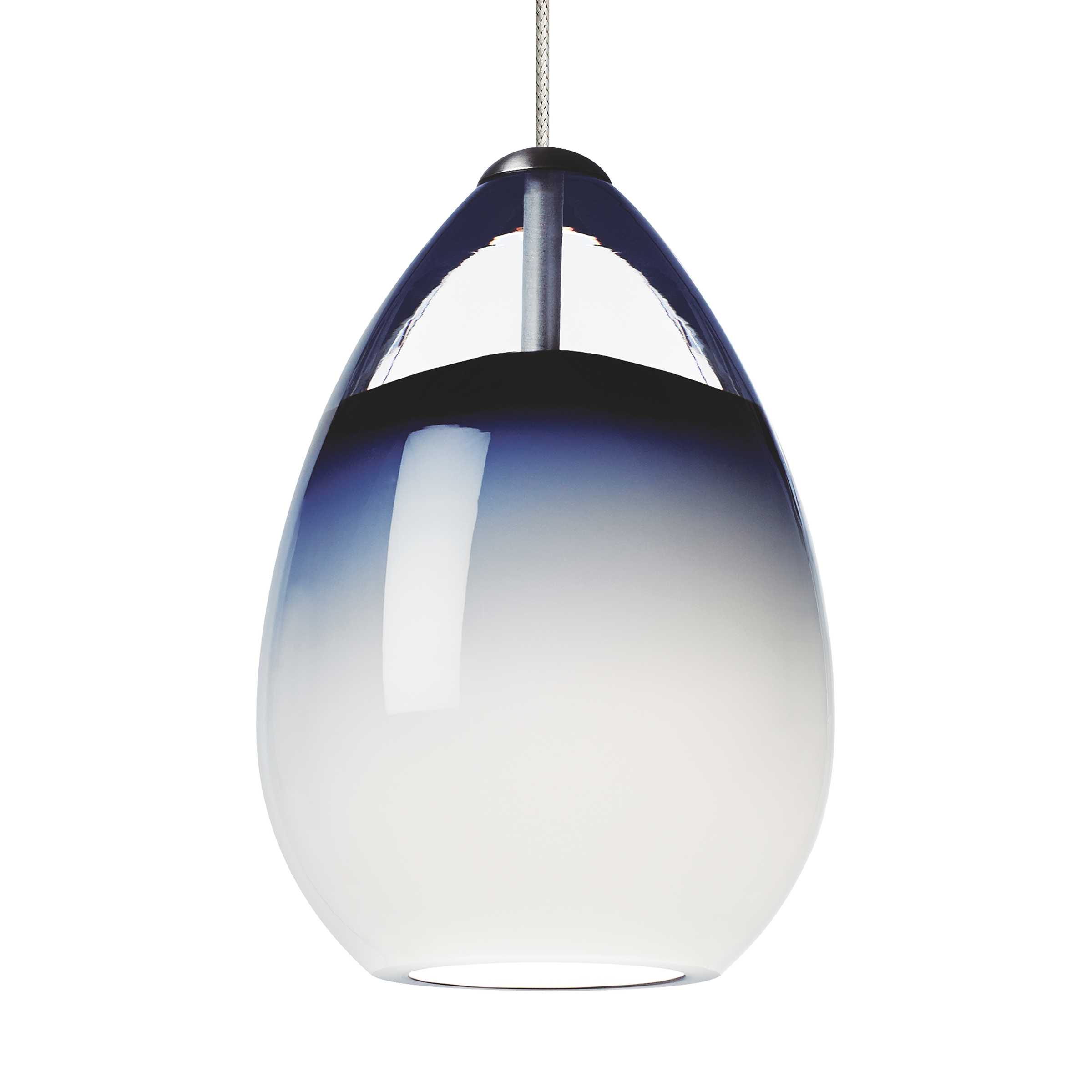 Alina Pendant in Antique Bronze with Steel Blue Glass Monopoint Bulb(s) Included
