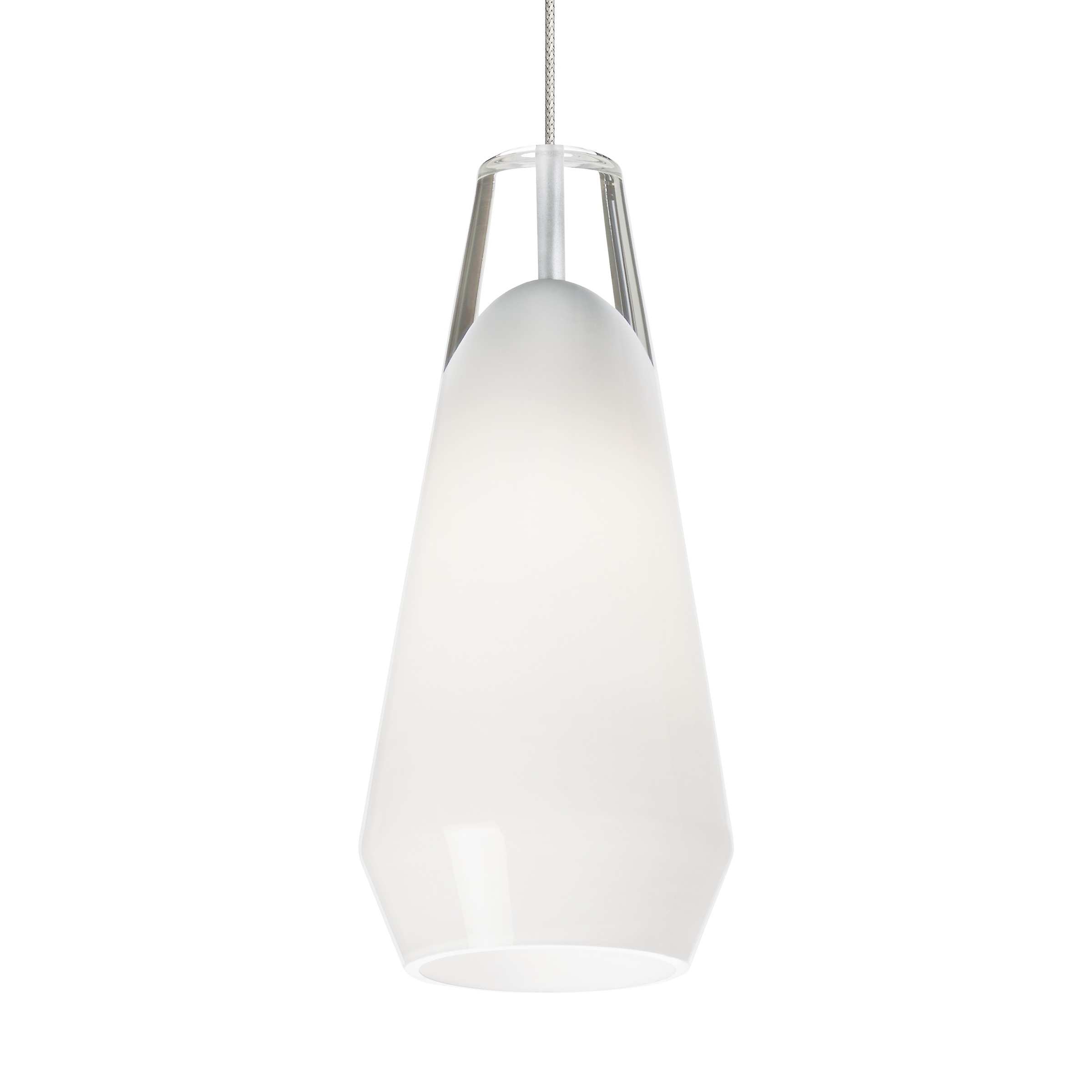 Lustra Pendant in Satin Nickel with White Glass Monopoint Bulb(s) Included