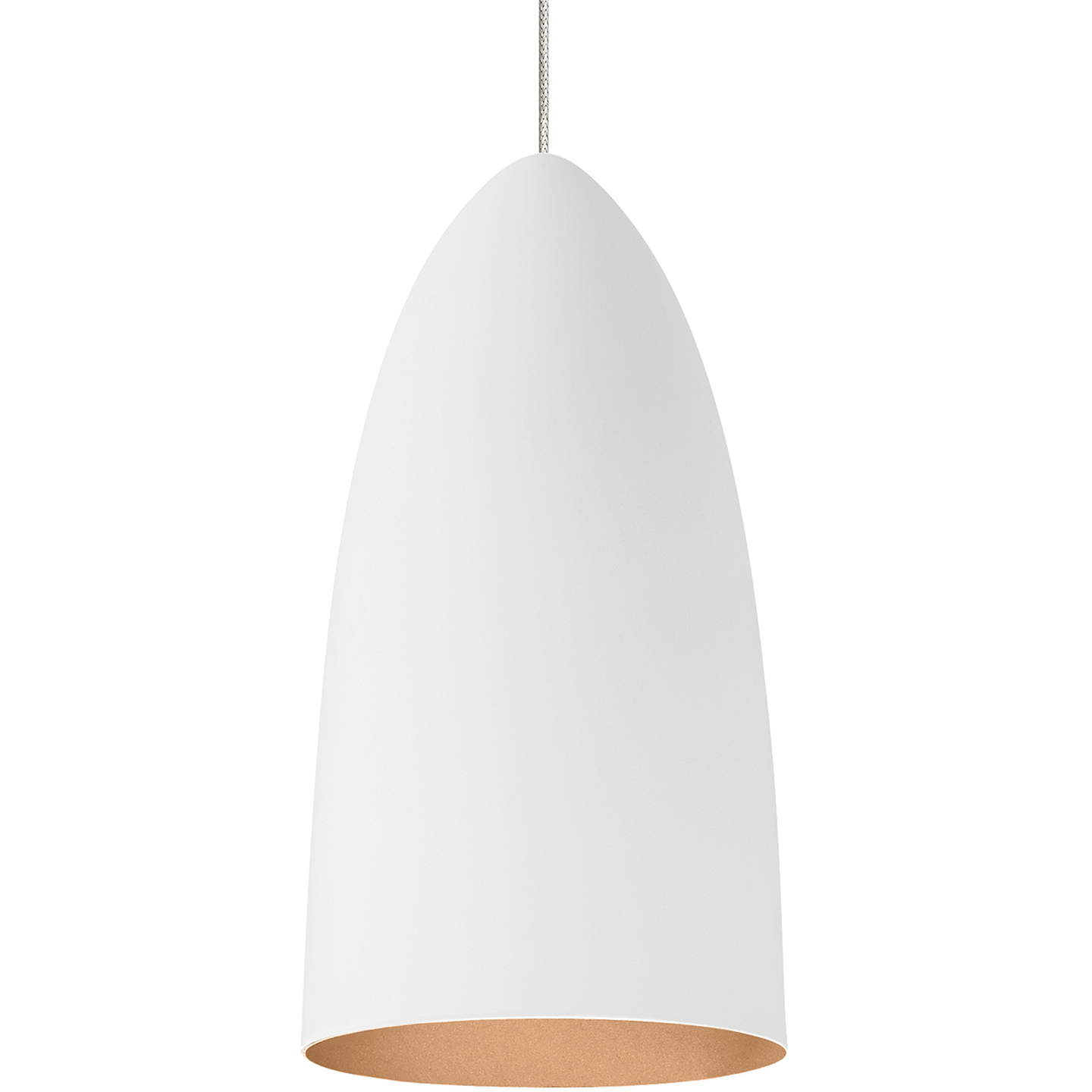 Mini Signal Pendant MonoPoint Rubberized White/Copper satin nickel no lamp