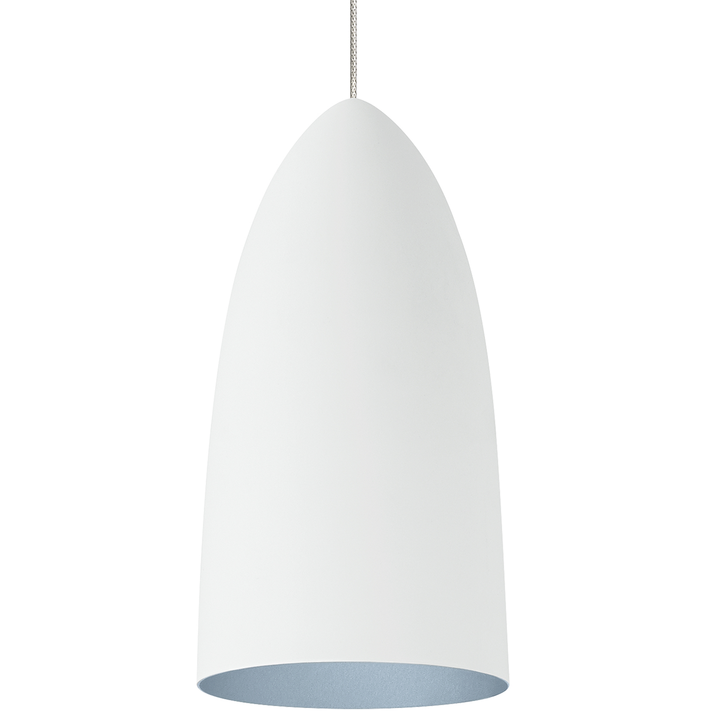 Mini Signal Pendant MonoPoint Rubberized White/Blue satin nickel no lamp