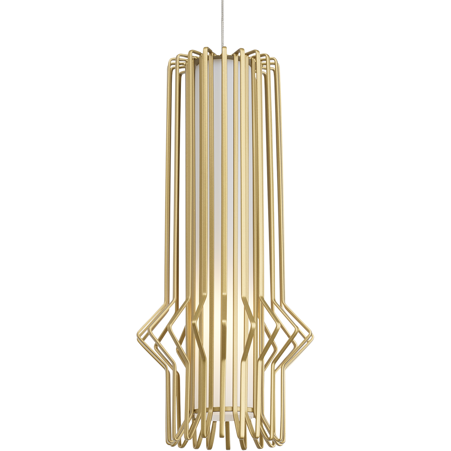 Syrma Mini Pendant in Satin Nickel with Satin Gold Monopoint Bulb(s) Included