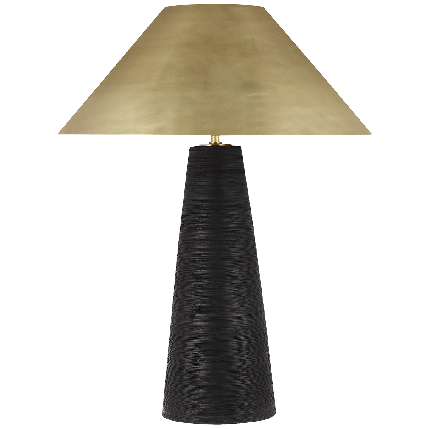 Karam Medium Table Lamp in Black and Natural Brass