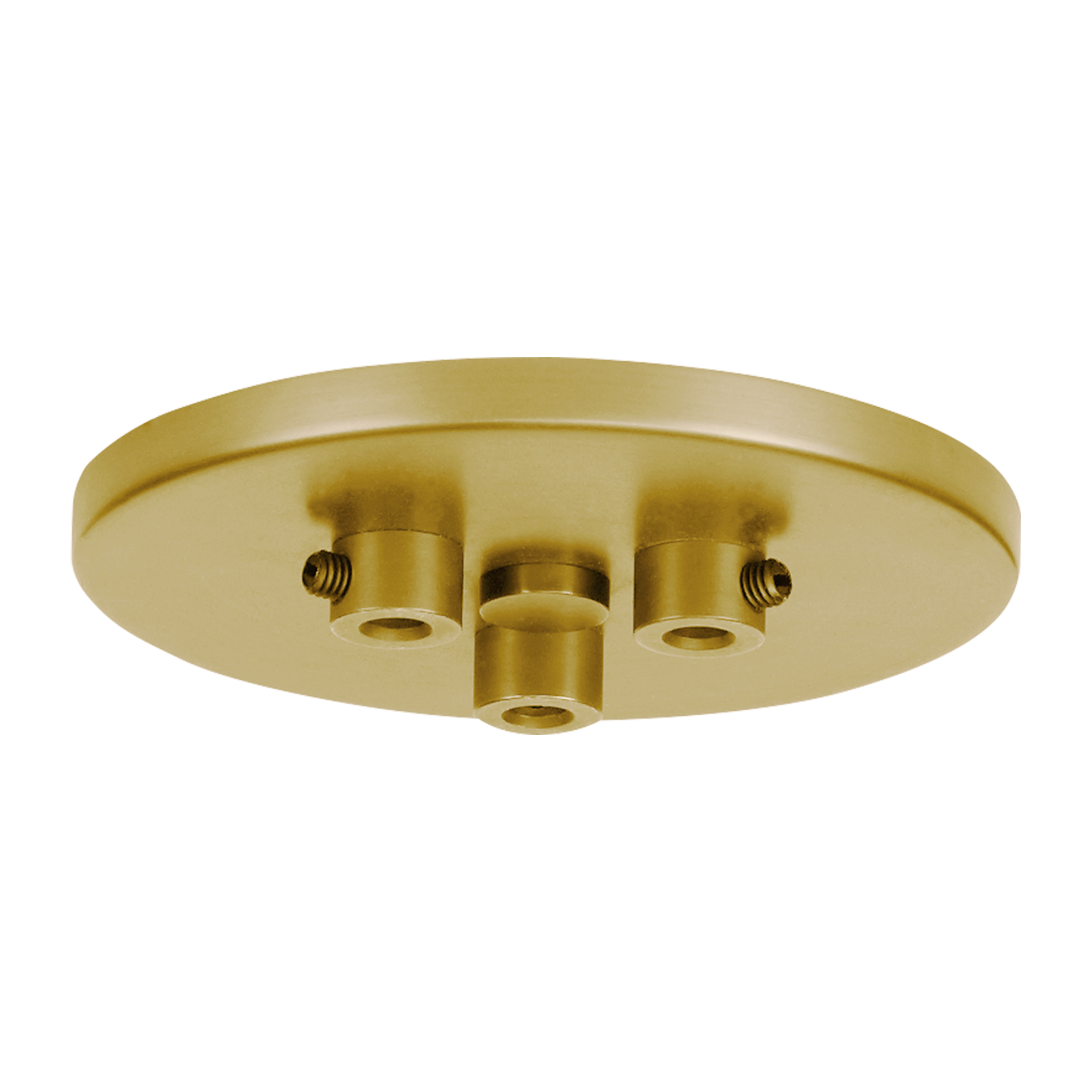 Line-Voltage Mini Canopy 3 Port Round natural brass