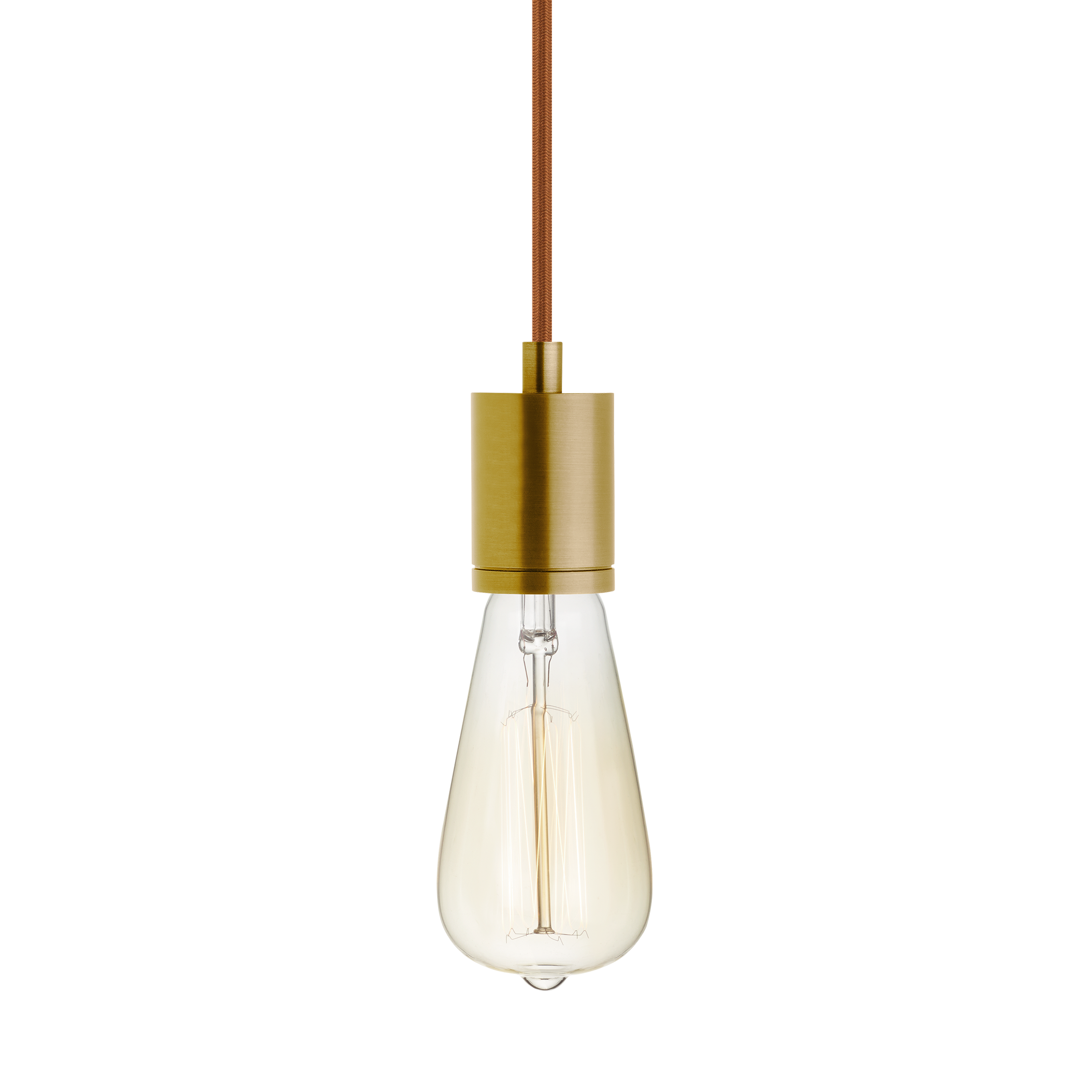 SoCo Pendant Modern Socket Copper Cord natural brass