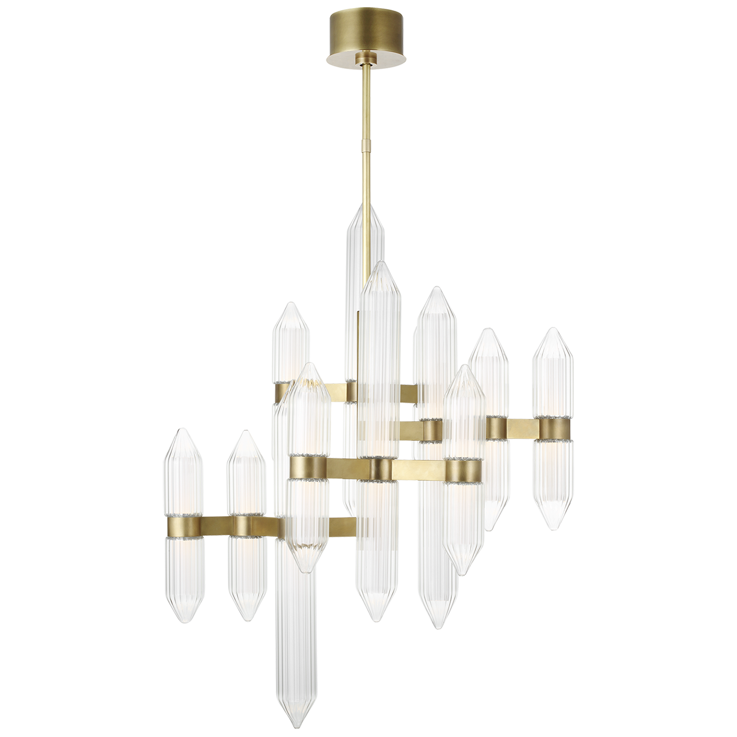 Langston Medium Chandelier in Plated Brass