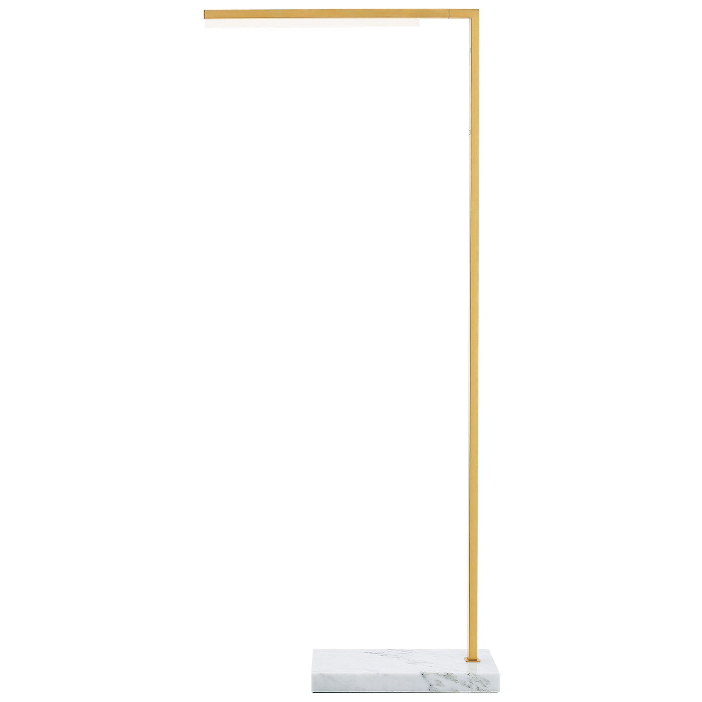 Klee 43" Floor Lamp in Natural Brass and White Marble