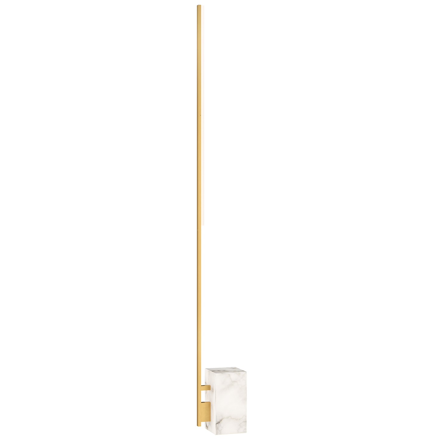Klee 70" Floor Lamp in Natural Brass and White Marble