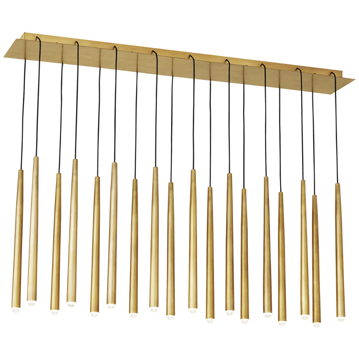 Pylon 18 Light Chandelier in Natural Brass