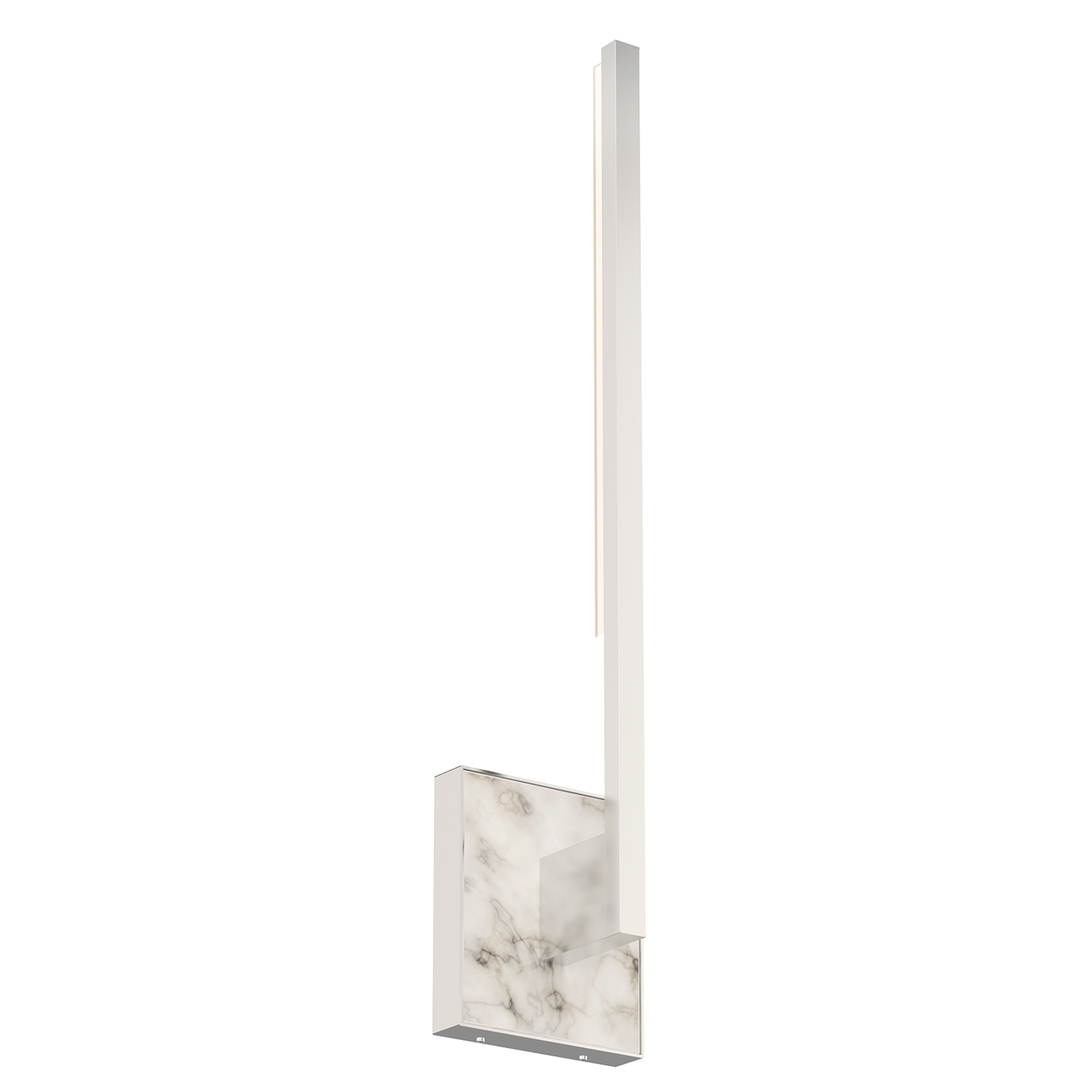 Klee 20" Wall Sconce in Polished Nickel and White Marble