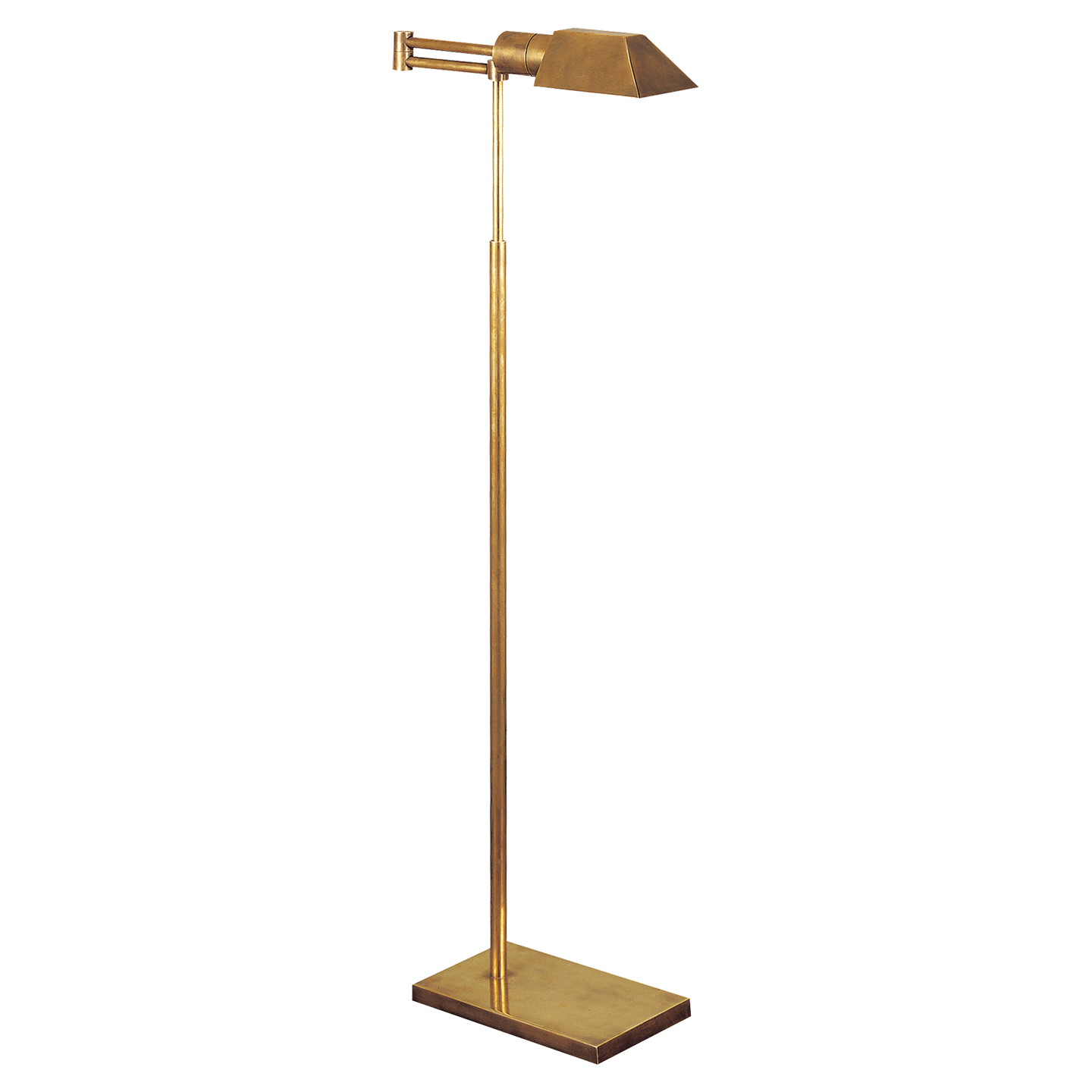 Studio Swing Arm Floor Lamp in Hand-Rubbed Antique Brass