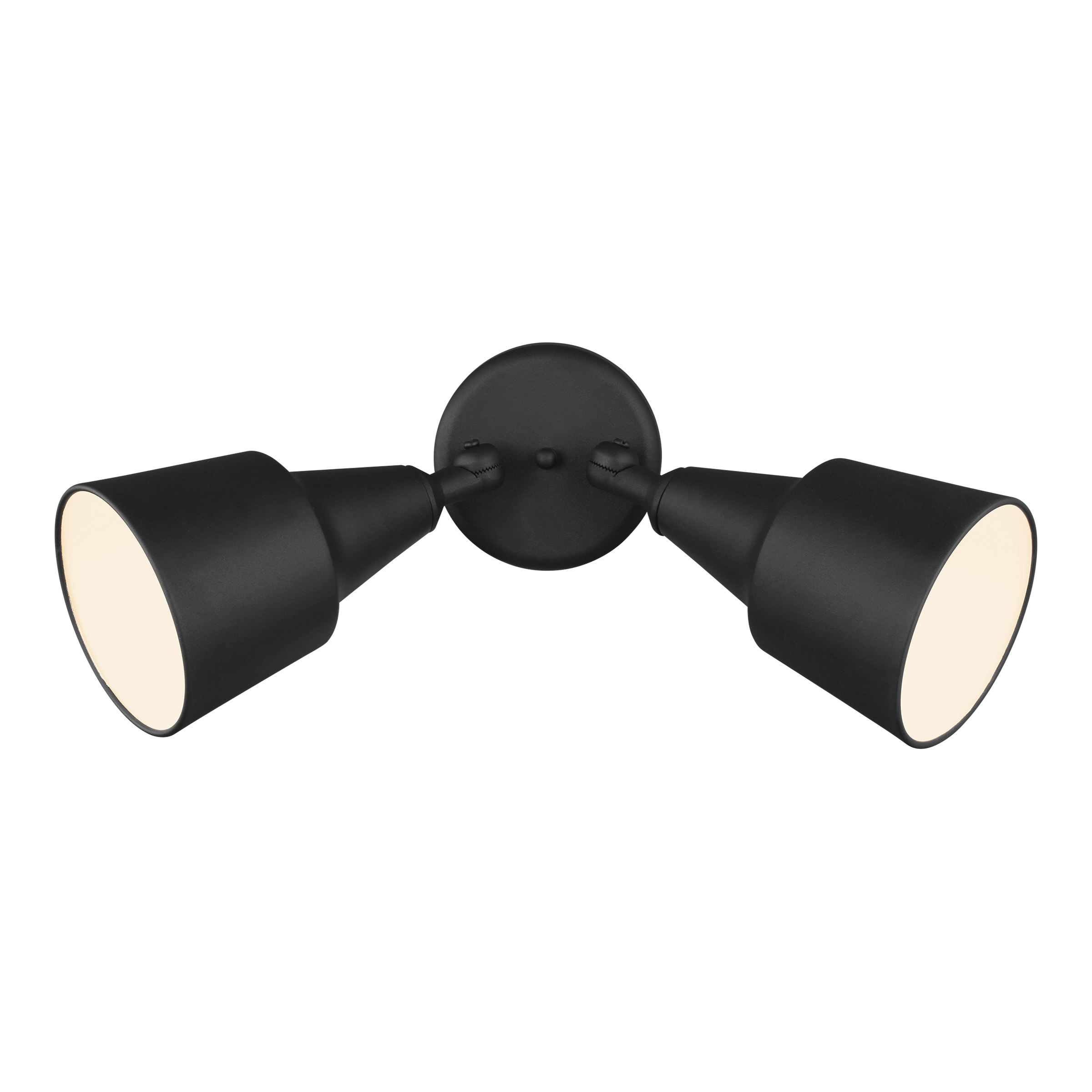 Two Light Adjustable Swivel Flood Light Black