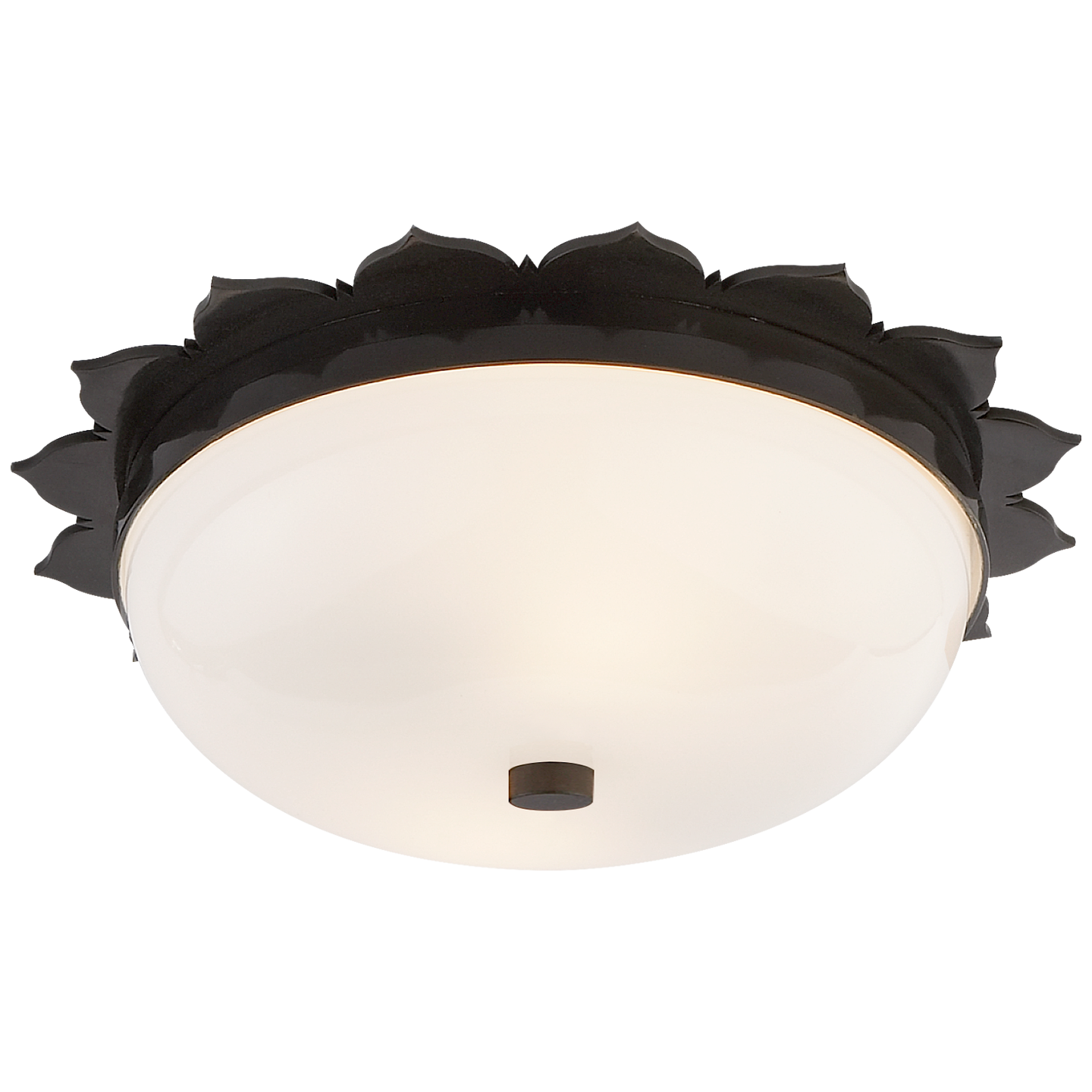 Rachel Small Flush Mount in Gun Metal with White Glass