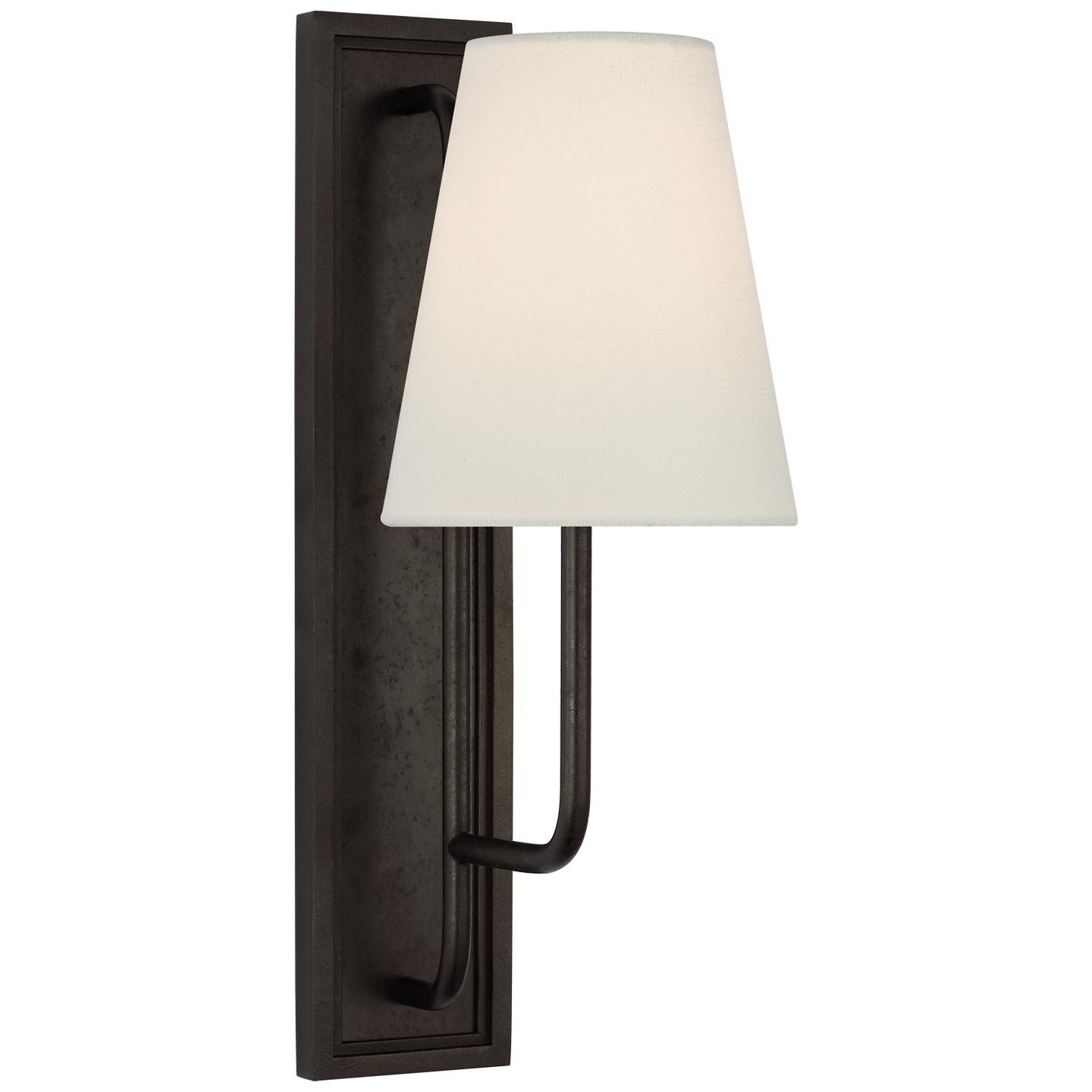 Rui Sconce in Aged Iron with Linen Shade