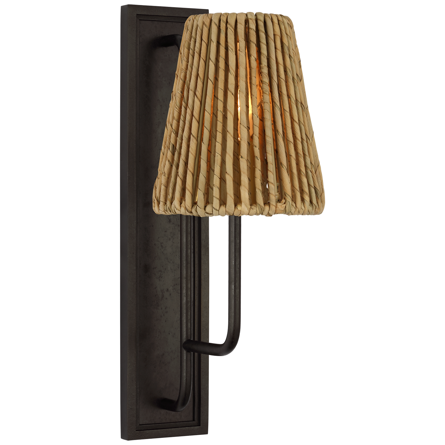 Rui Sconce in Aged Iron with Natural Abaca Shade