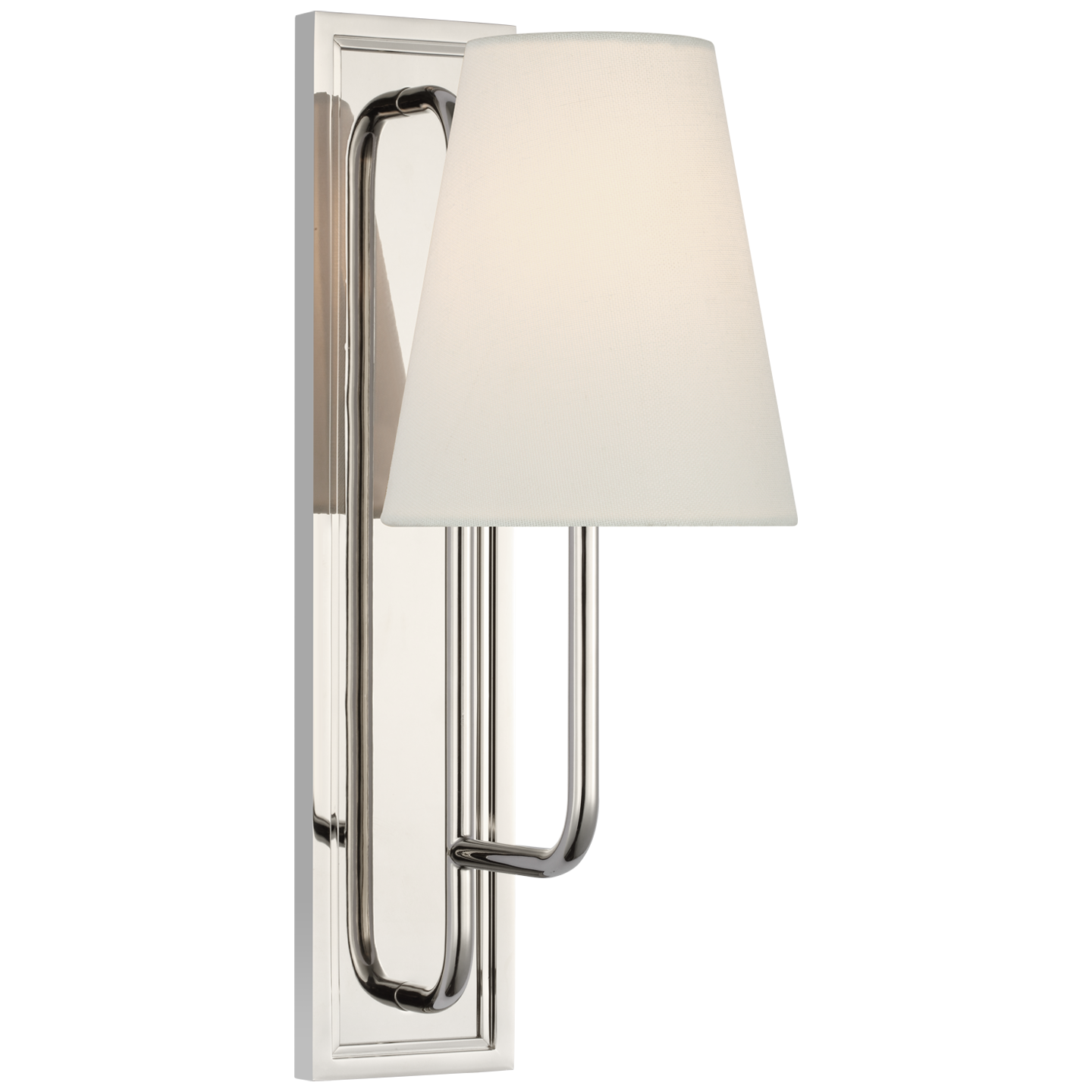 Rui Sconce in Polished Nickel with Linen Shade