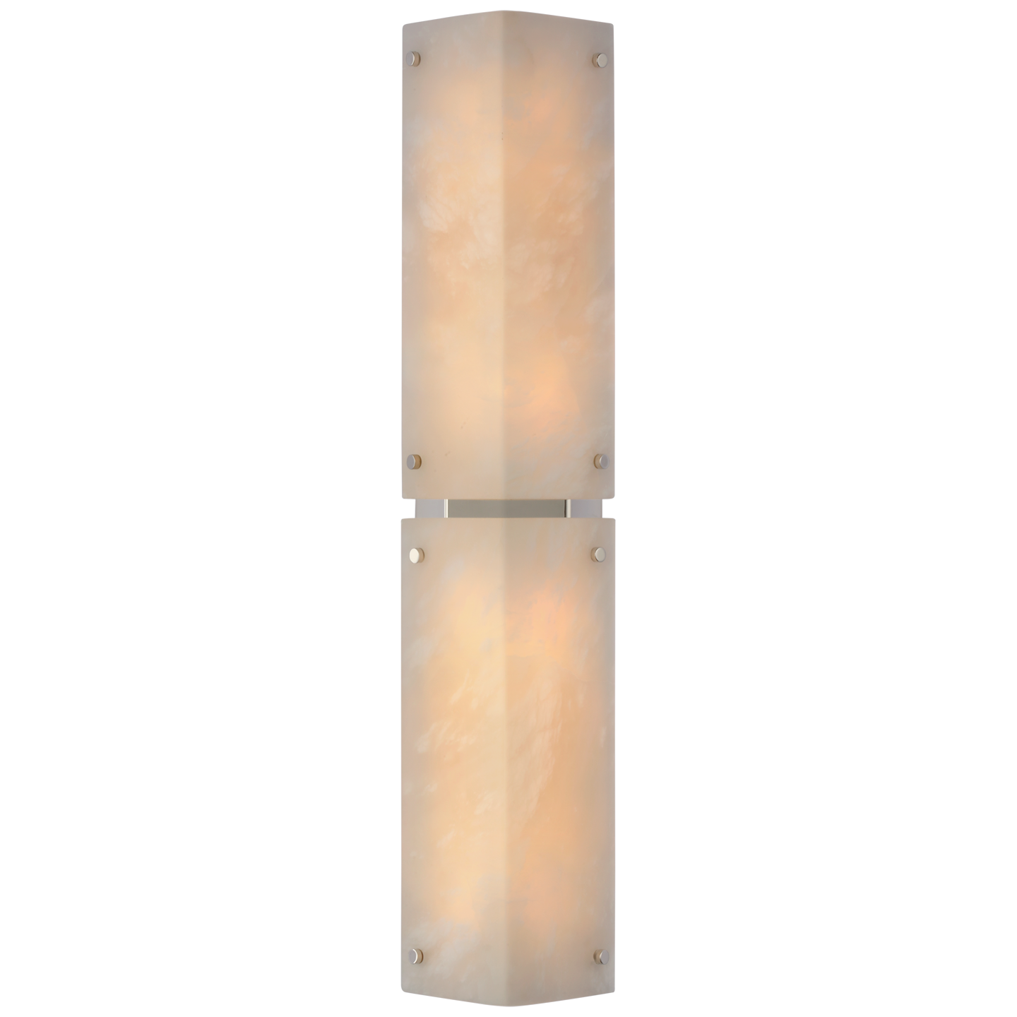 Clayton 25" Wall Sconce in Alabaster and Polished Nickel
