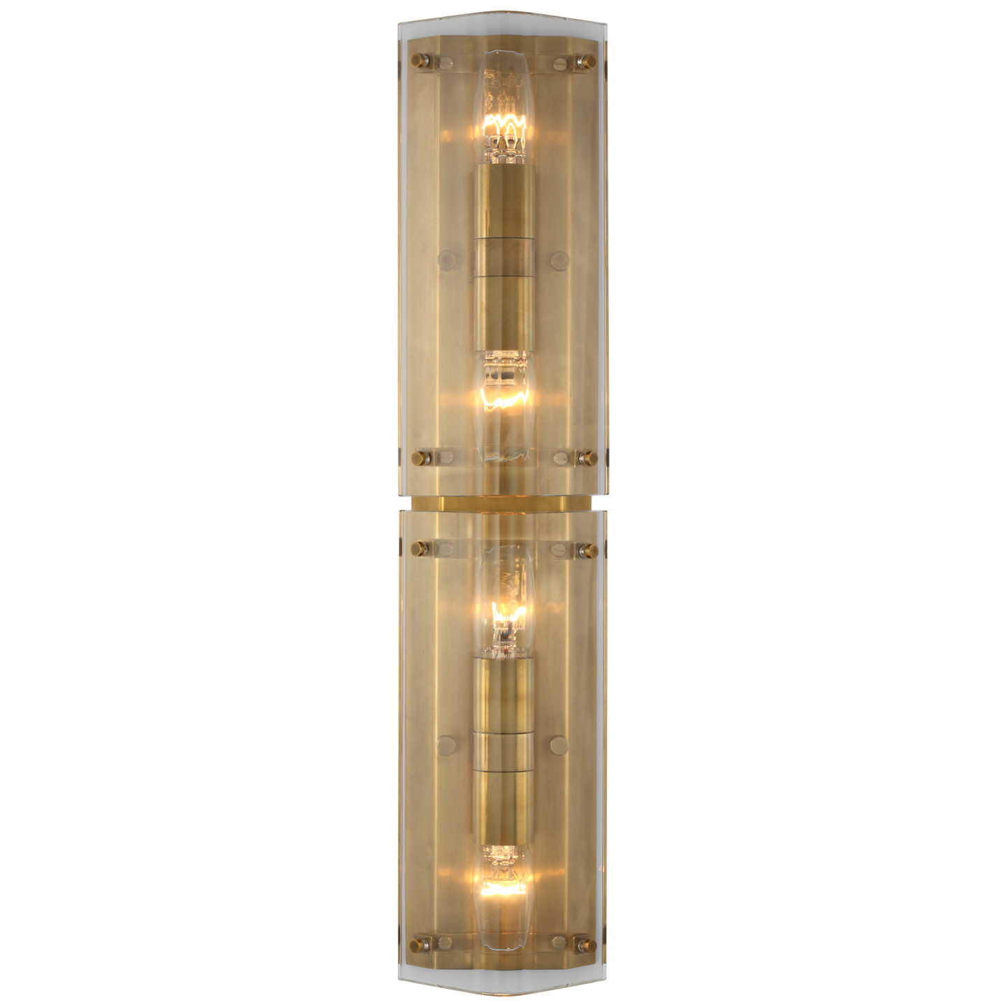 Clayton 25" Wall Sconce in Crystal and Hand-Rubbed Antique Brass