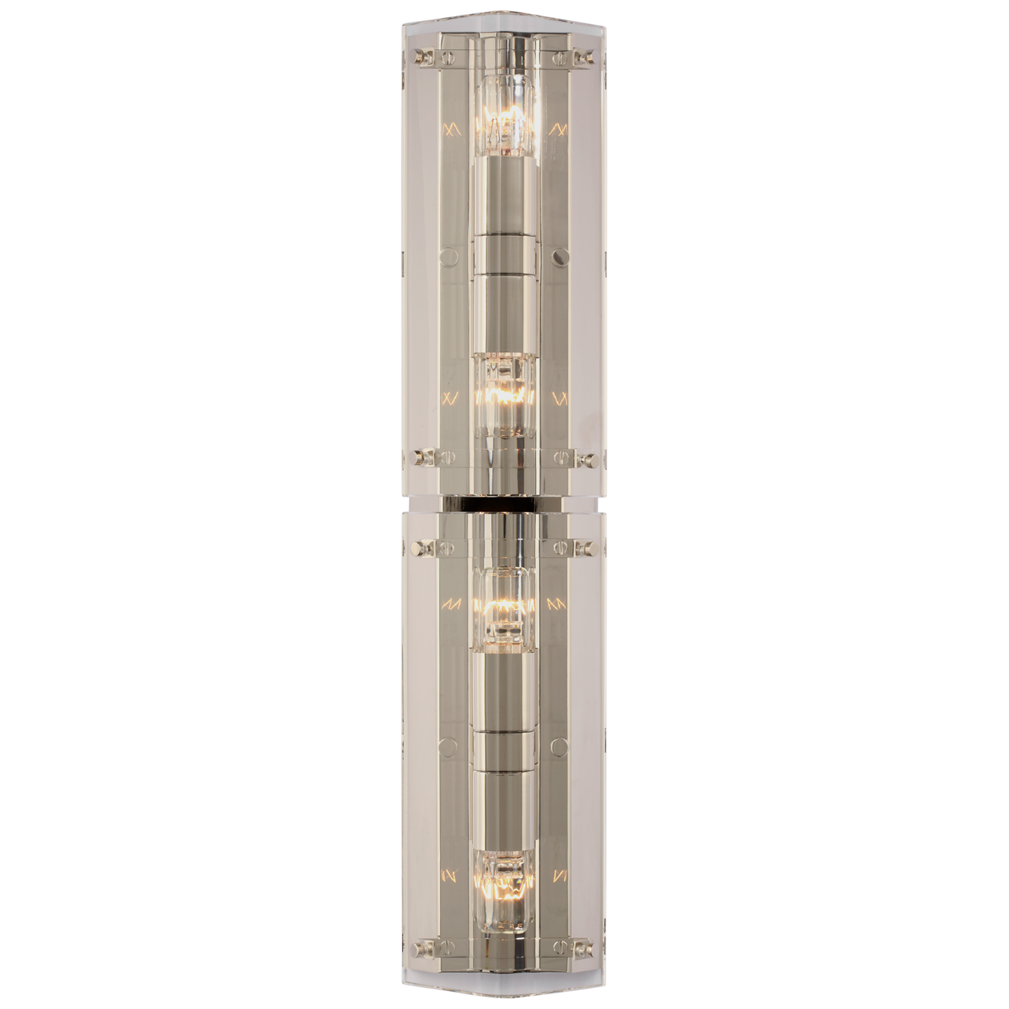 Clayton 25" Wall Sconce in Crystal and Polished Nickel
