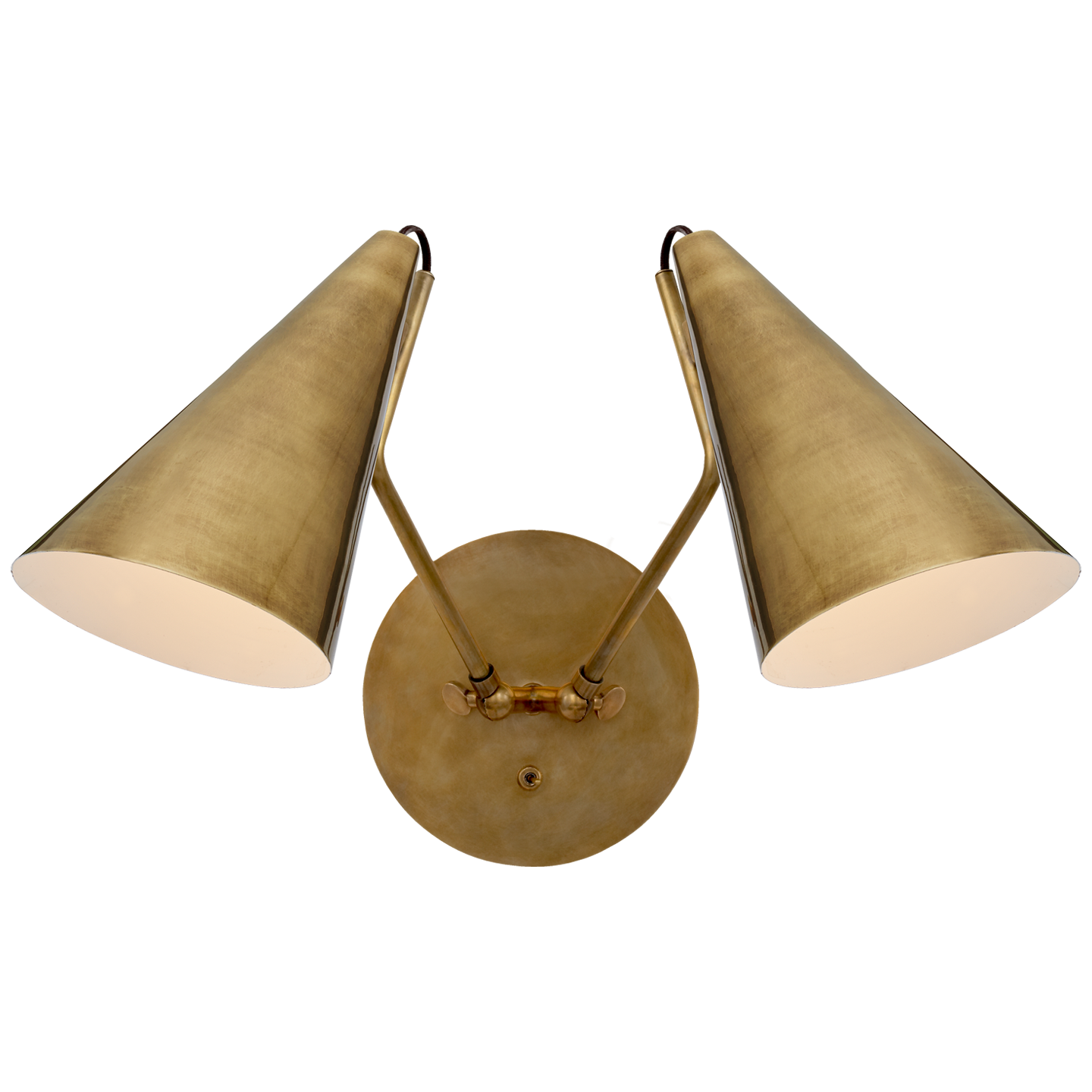 Clemente Double Sconce in Hand-Rubbed Antique Brass