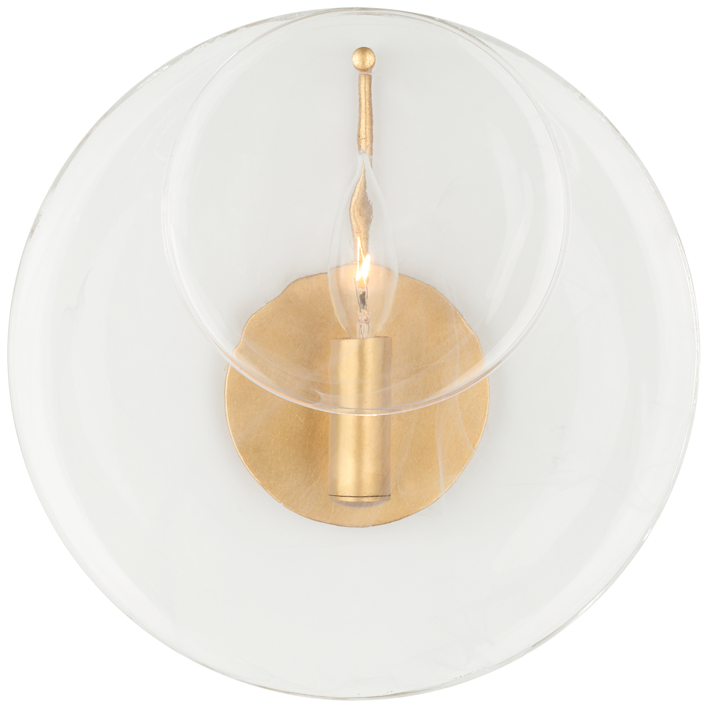 Loire Small Sconce in Gild with Clear Strie Glass
