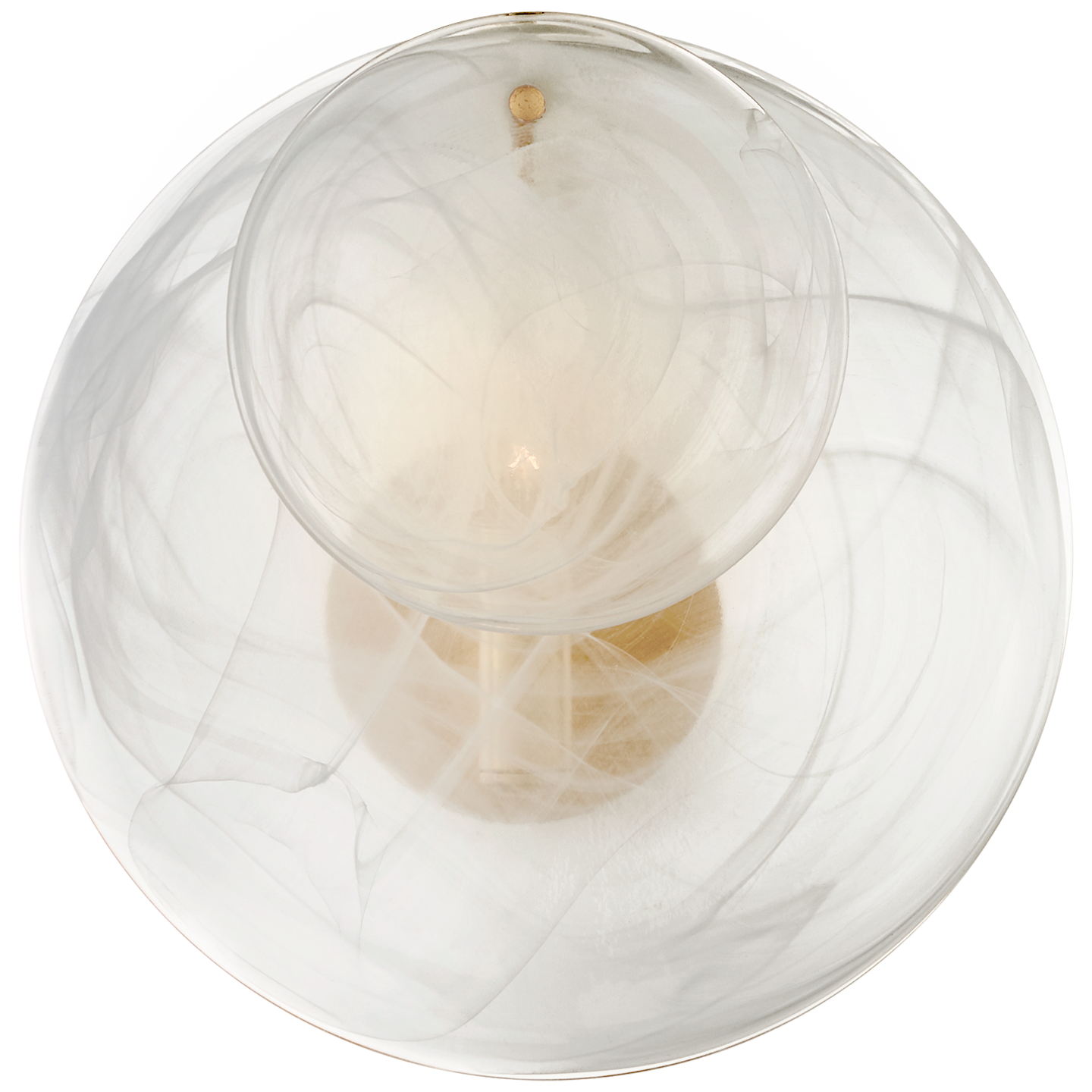Loire Small Sconce in Gild with White Strie Glass