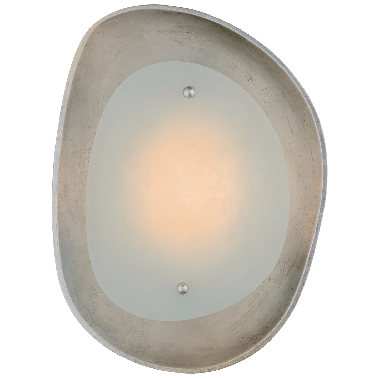 Samos Small Sculpted Sconce in Burnished Silver Leaf with Alabaster