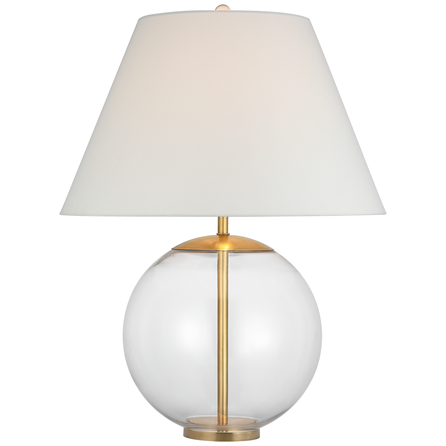 Morton Large Table Lamp in Clear Glass with Linen Shade