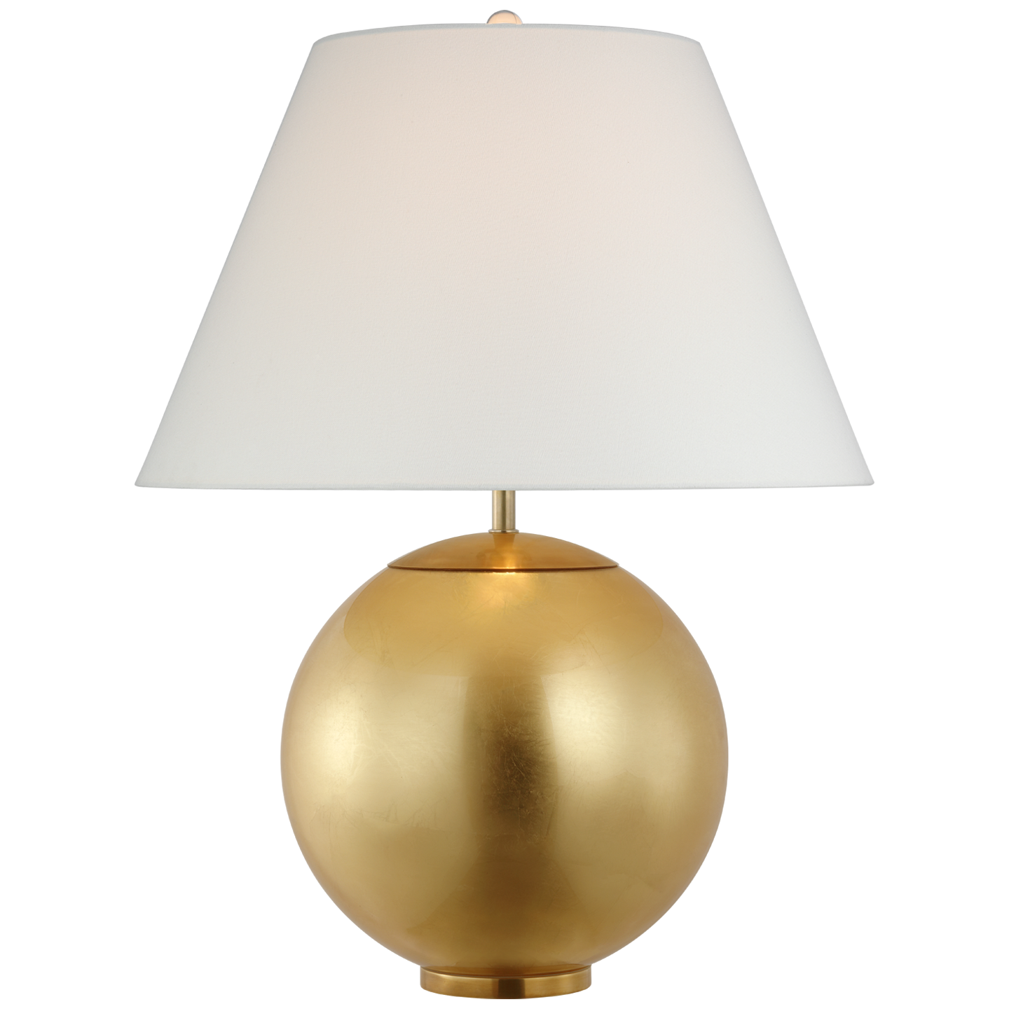 Morton Large Table Lamp in Gild with Linen Shade