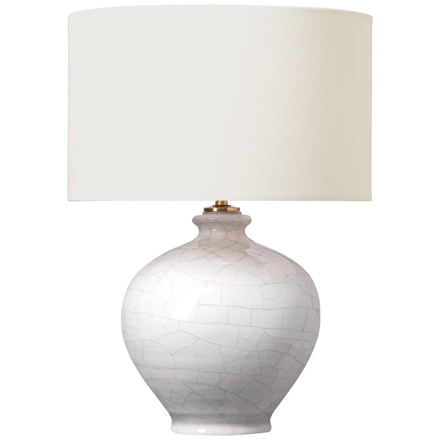 Gaios 13" Cordless Accent Lamp in Crackled Ivory with Linen Shade