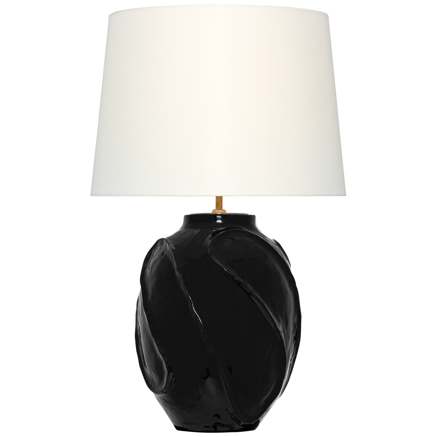 Idalia 28" Sculpted Table Lamp in Raven Black with Linen Shade