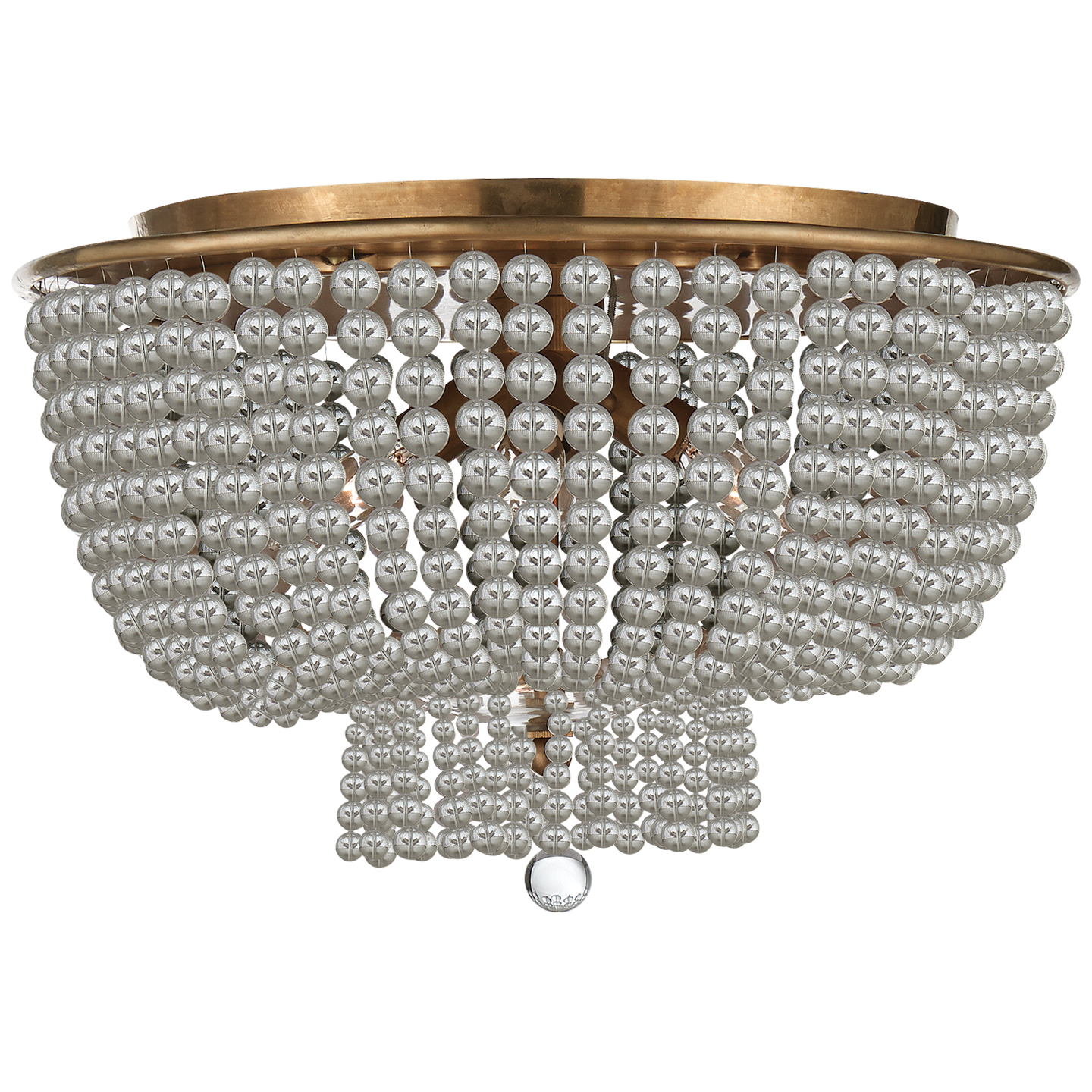 Jacqueline Flush Mount in Hand-Rubbed Antique Brass with Clear Glass