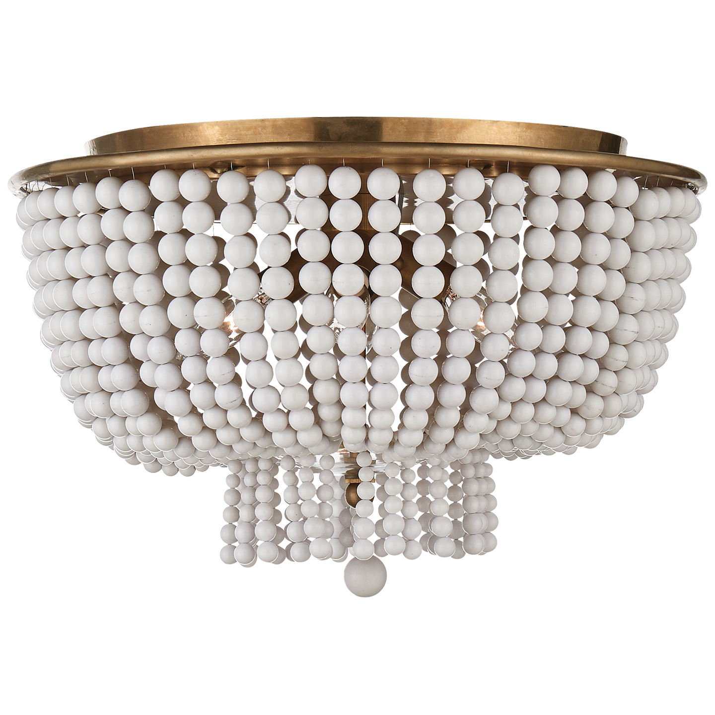 Jacqueline Flush Mount in Hand-Rubbed Antique Brass with White Acrylic