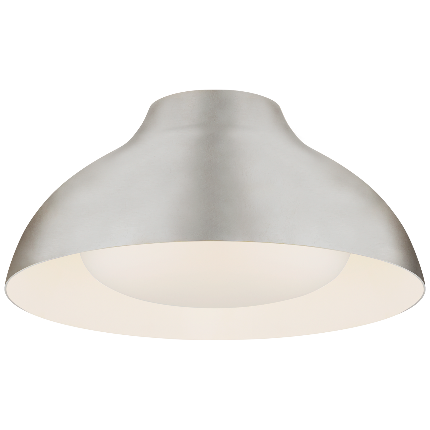 Agnes 15" Flush Mount in Burnished Silver Leaf with Soft White Glass