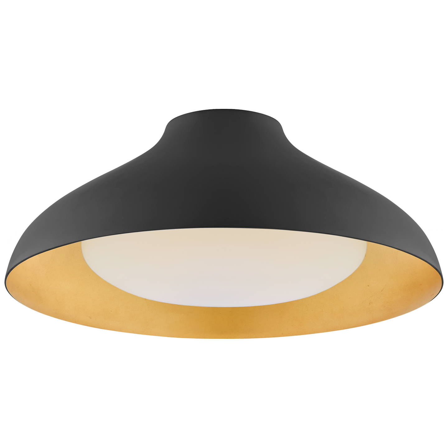 Agnes 18" Flush Mount in Matte Black with Soft White Glass
