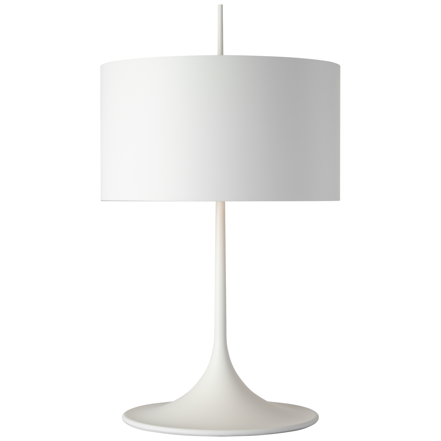 Spinet 26" Modern Trumpet Table Lamp in Matte White with Matte White Shade