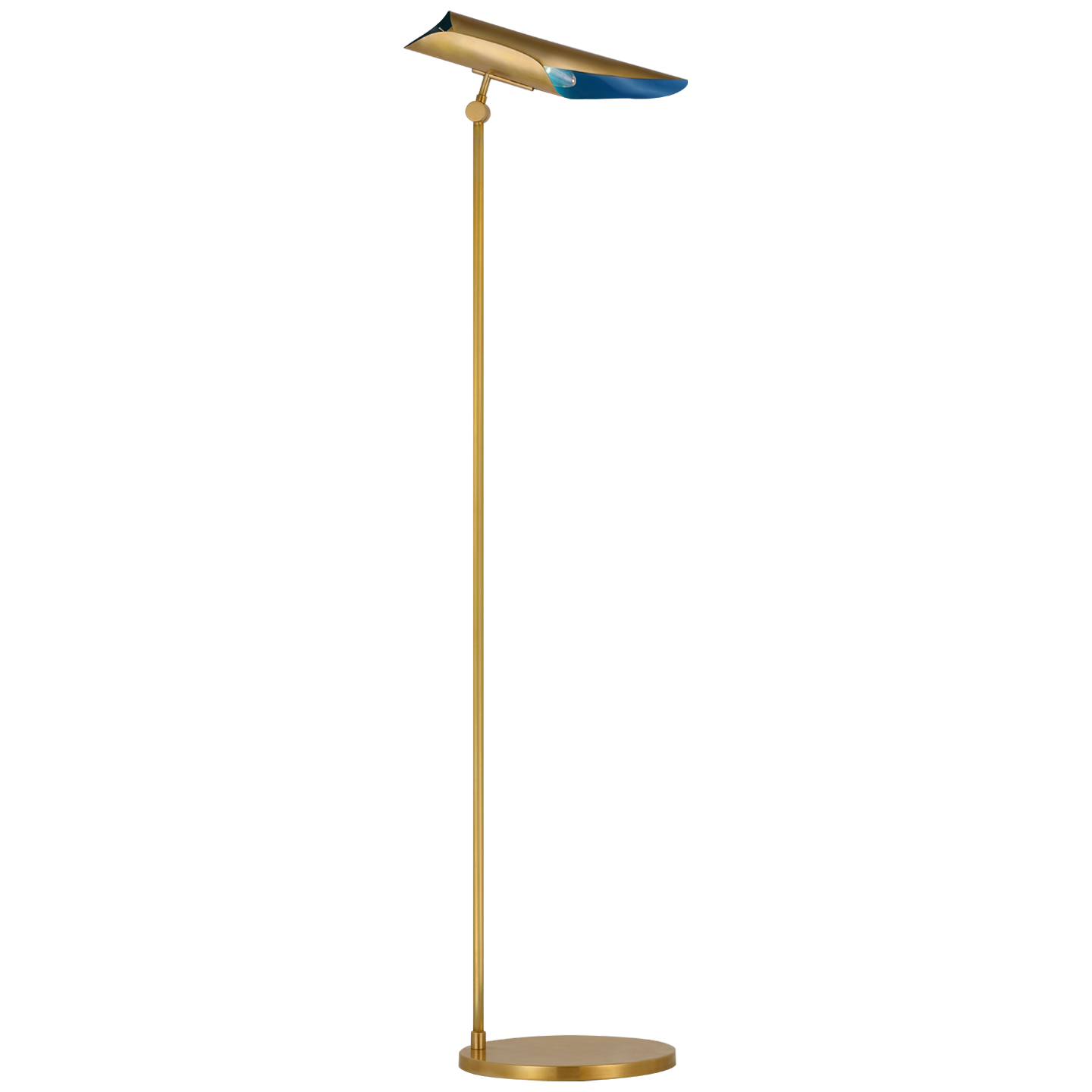 Flore Floor Lamp in Soft Brass and Riviera Blue