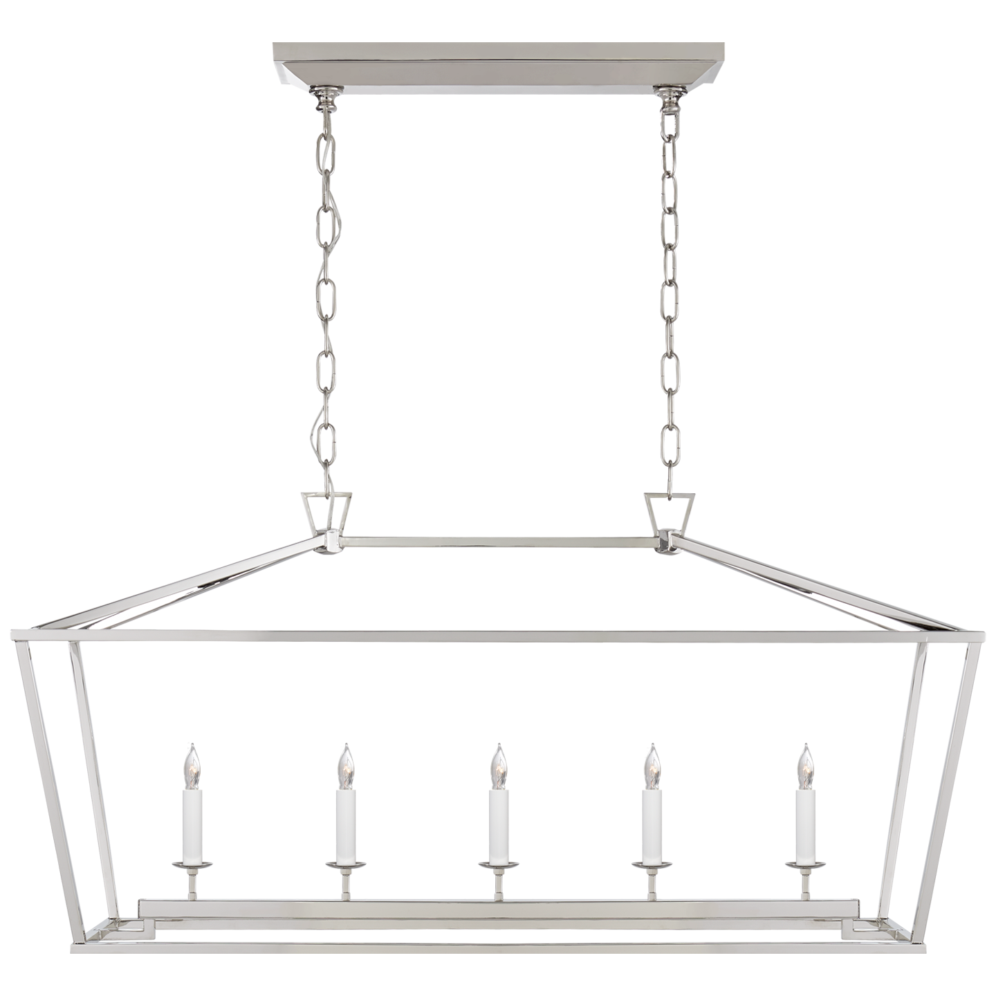 Darlana Medium Linear Lantern in Polished Nickel