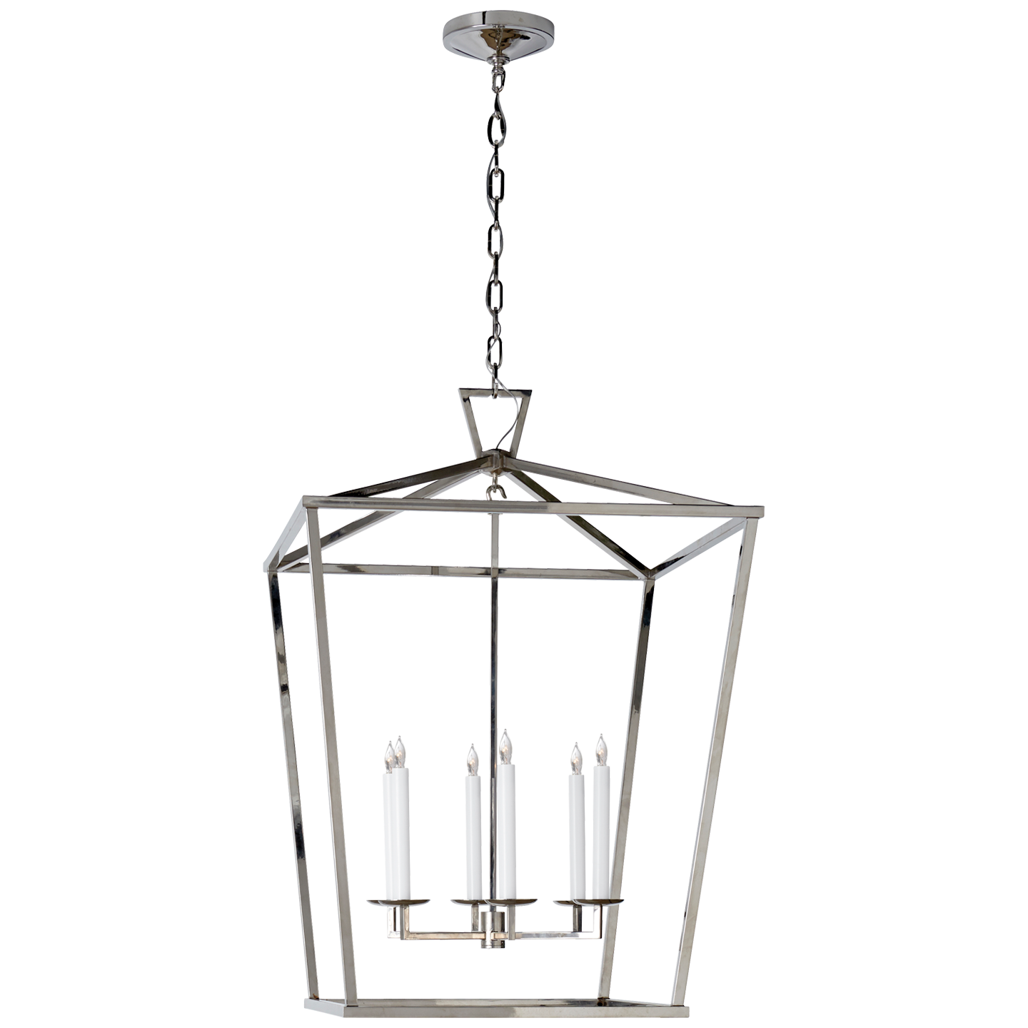Darlana Extra Large Lantern in Polished Nickel