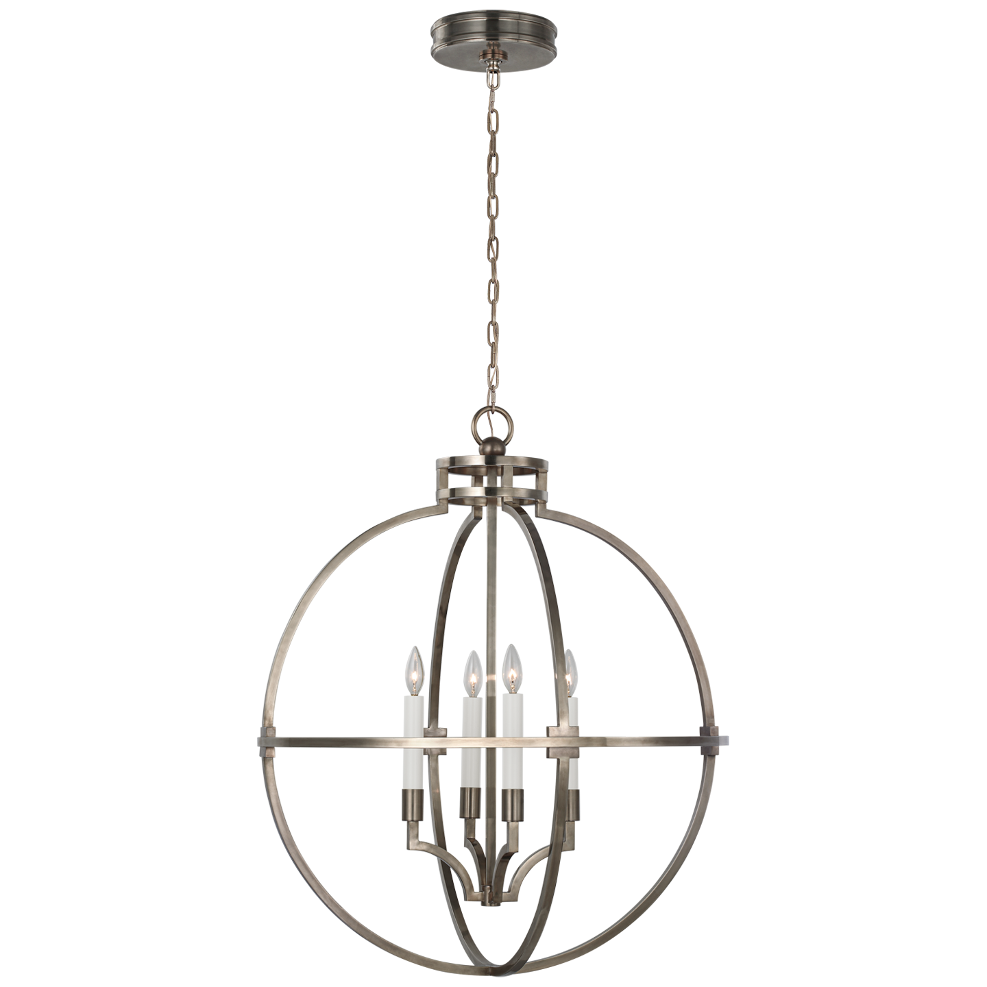 Lexie 30" Globe Lantern in Antique Nickel