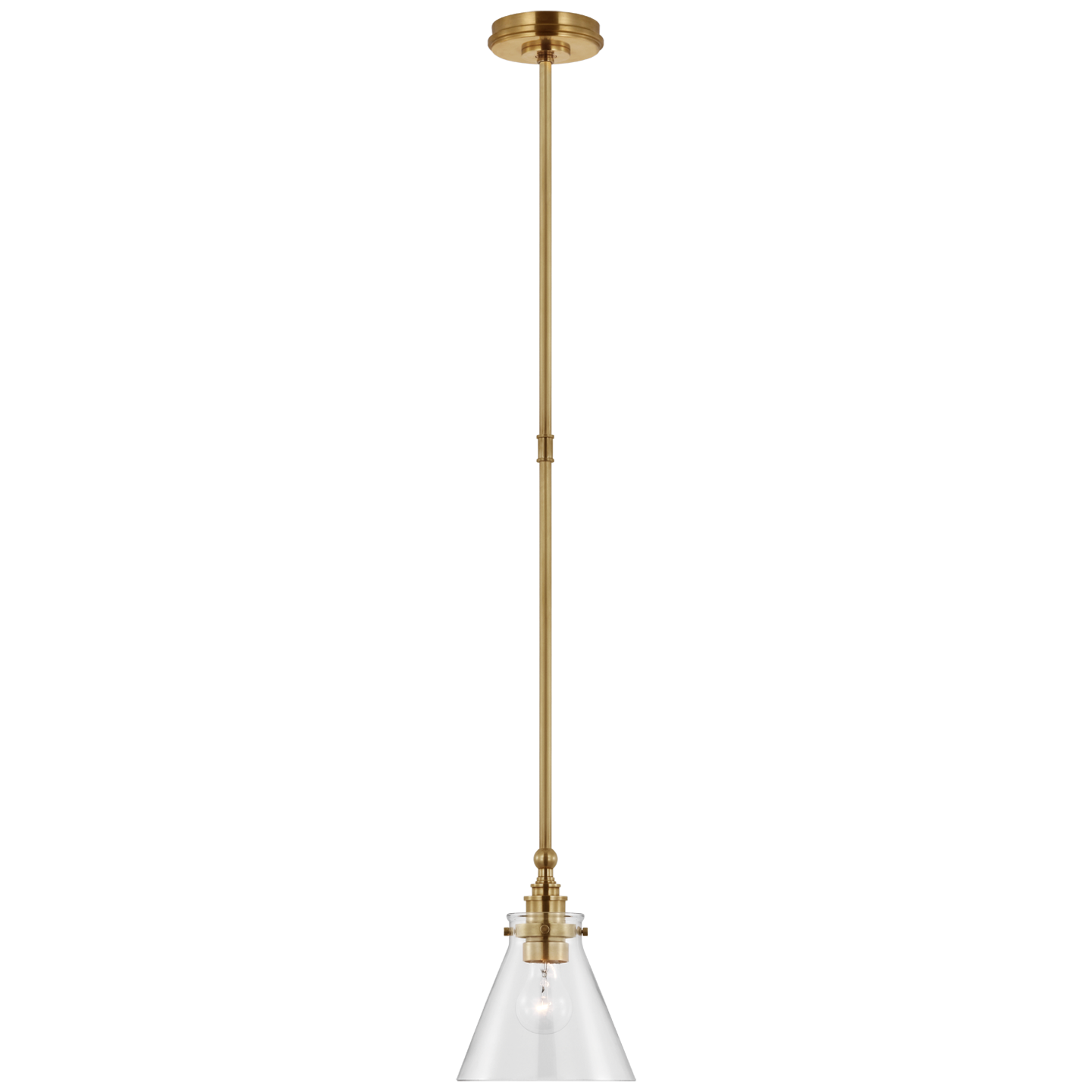 Parkington 9" Pendant in Antique-Burnished Brass with Clear Glass
