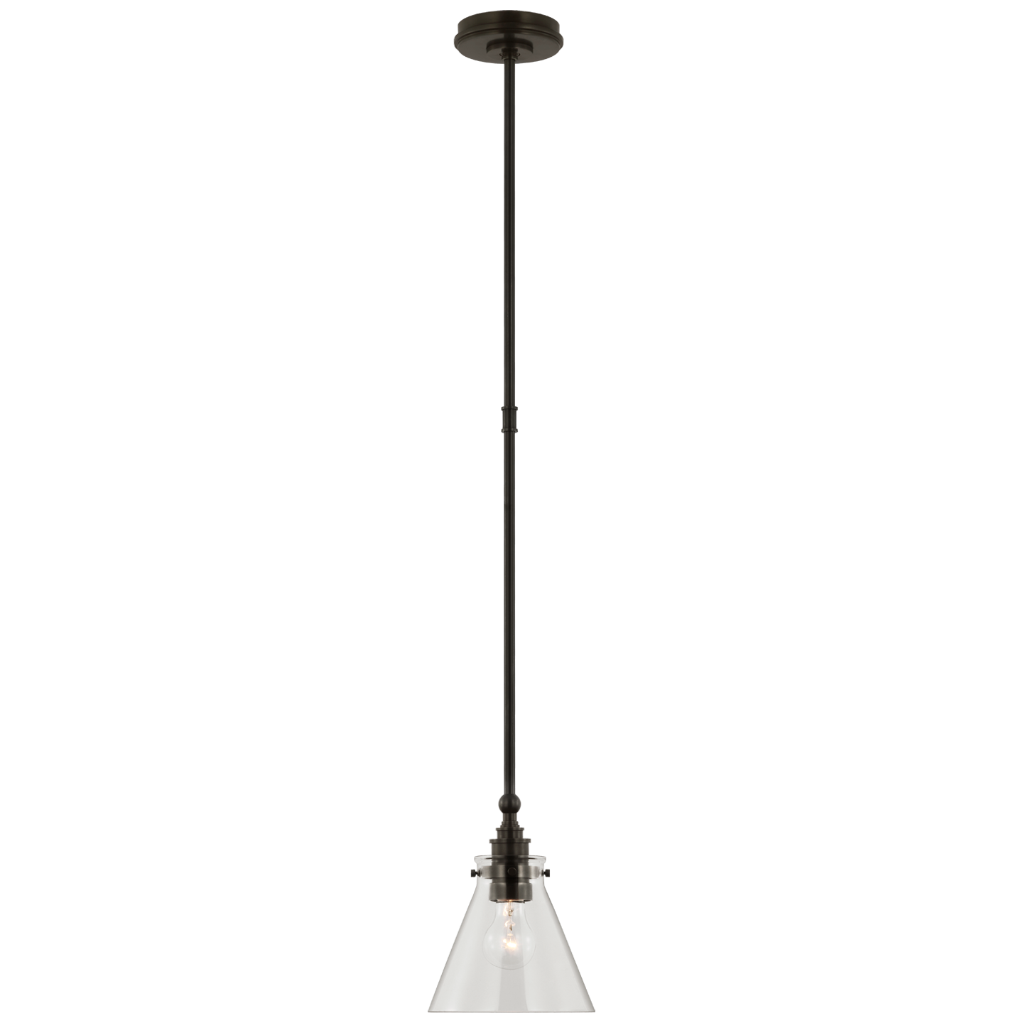 Parkington 9" Pendant in Bronze with Clear Glass