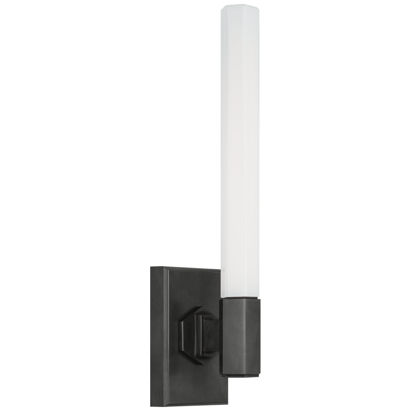 Hawthorne 13" Single Bath Light in Bronze with White Glass