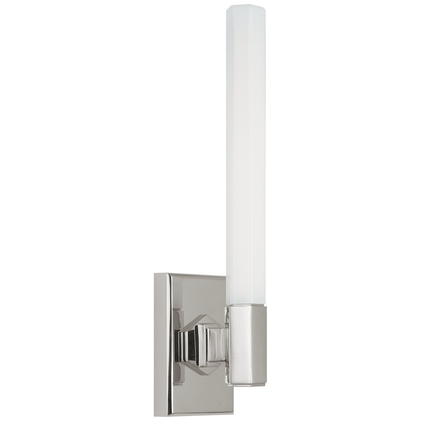 Hawthorne 13" Single Bath Light in Polished Nickel with White Glass