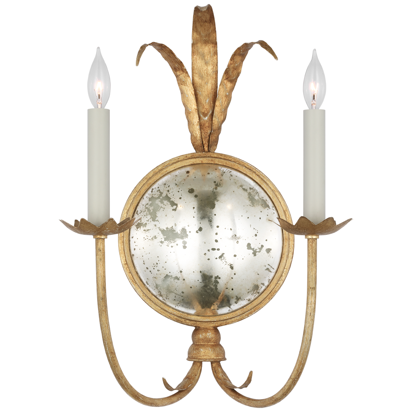 Gramercy Large Double Sconce in Gilded Iron