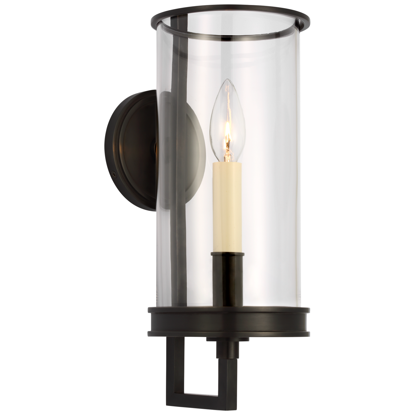 Glendon Small Hurricane Sconce in Bronze with Clear Glass
