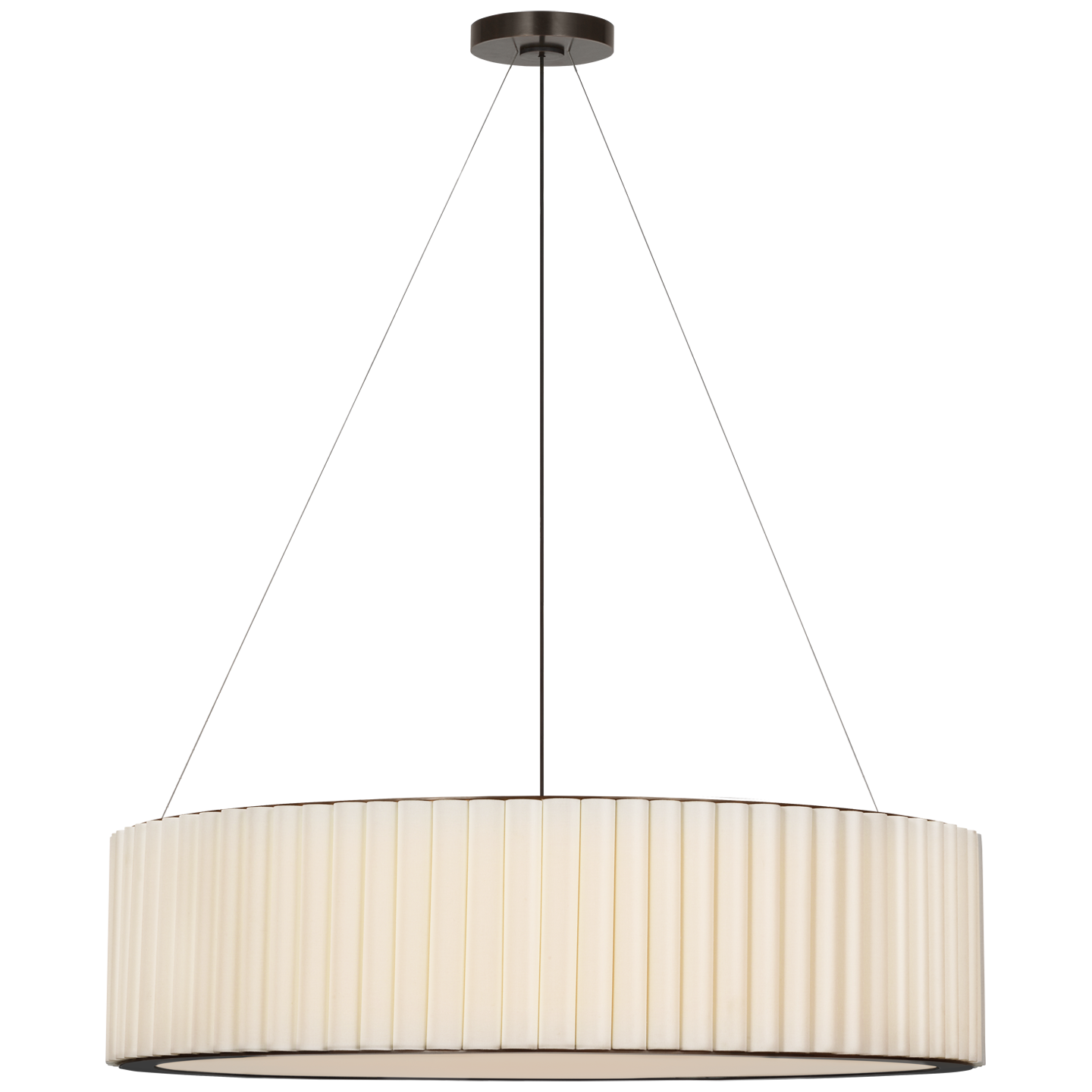 Palati Extra Large Hanging Shade in Bronze with Linen Shade