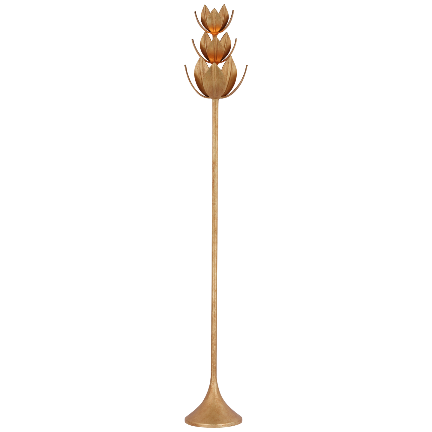 Alberto 70" Floor Torchiere in Antique Gold Leaf